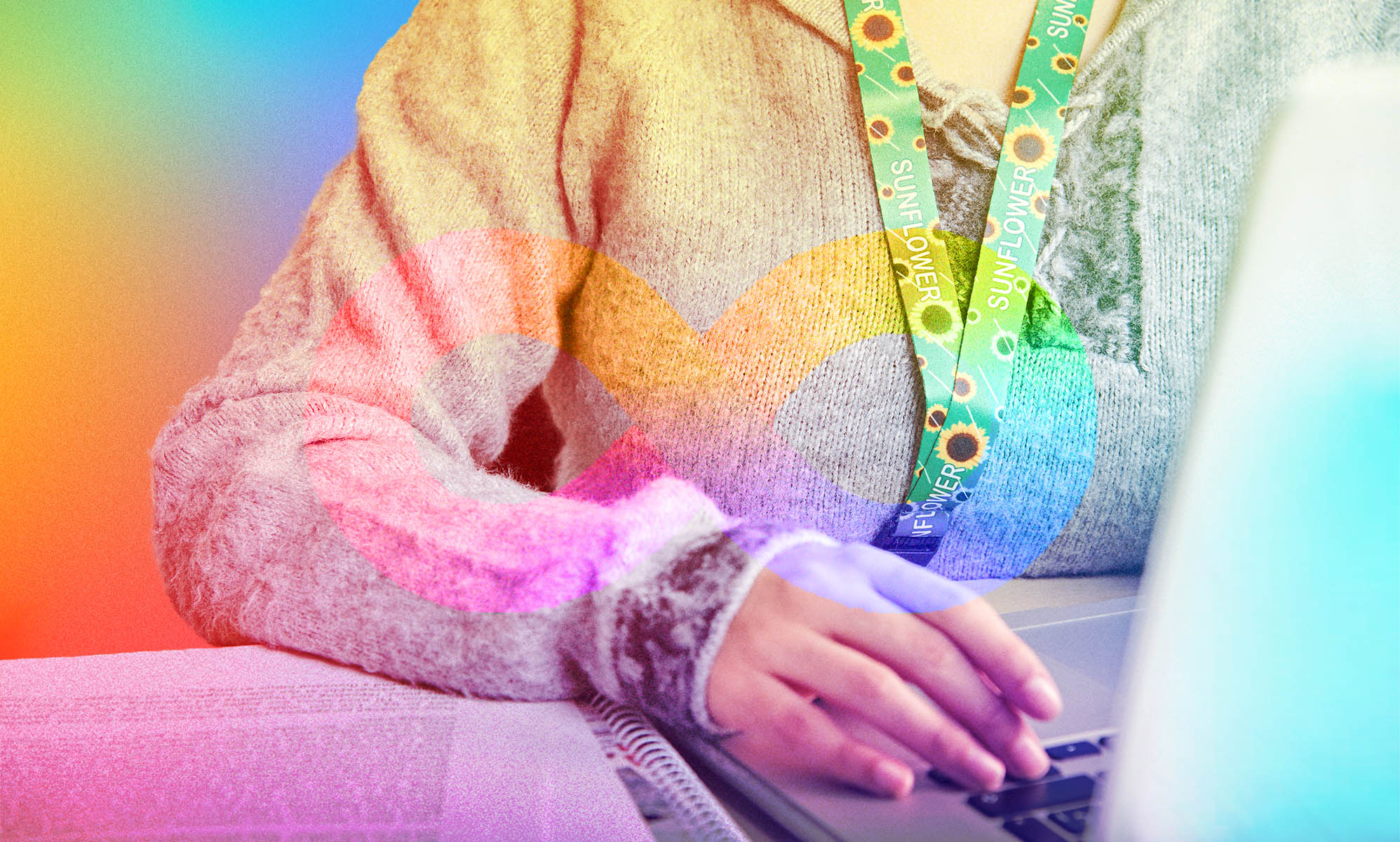 A person is working at their computer. Their face isn