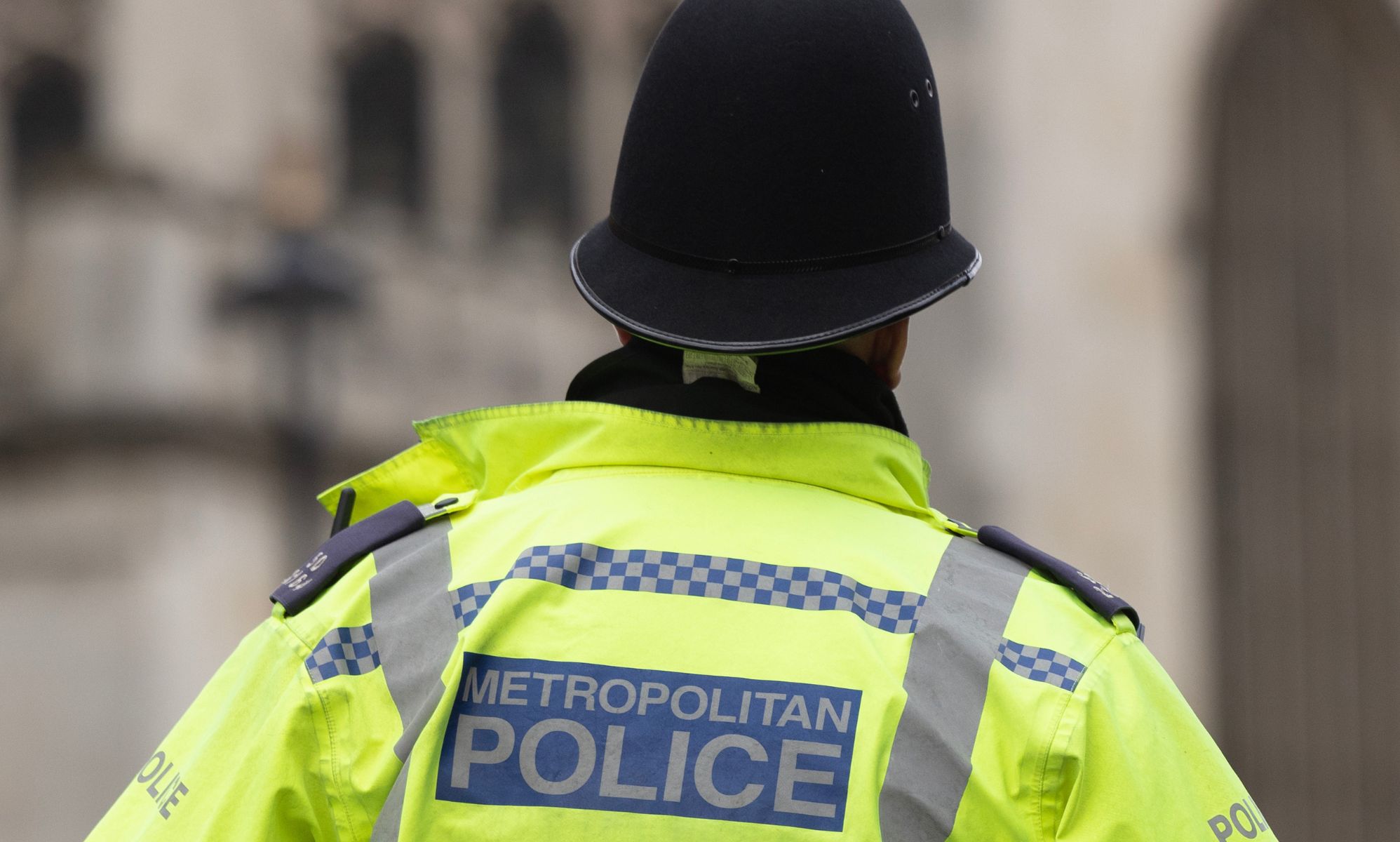 A Met Police officer on the street.