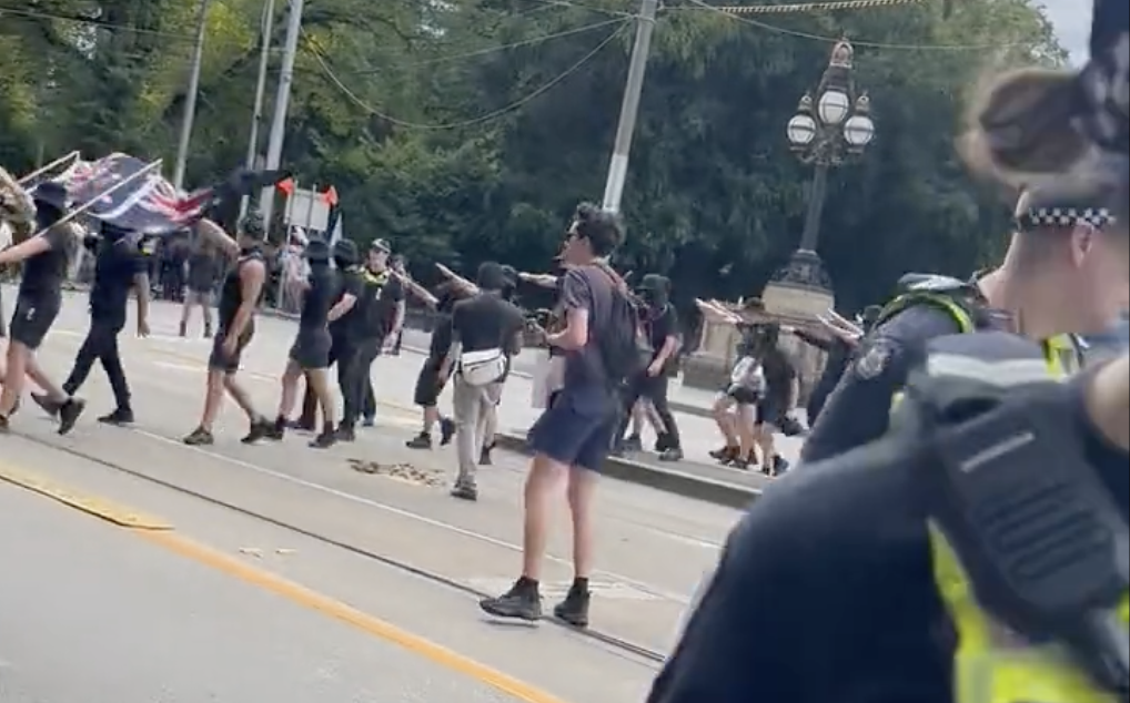 Anti-trans Posie Parker supporters give Nazi salutes and chant ‘white power’