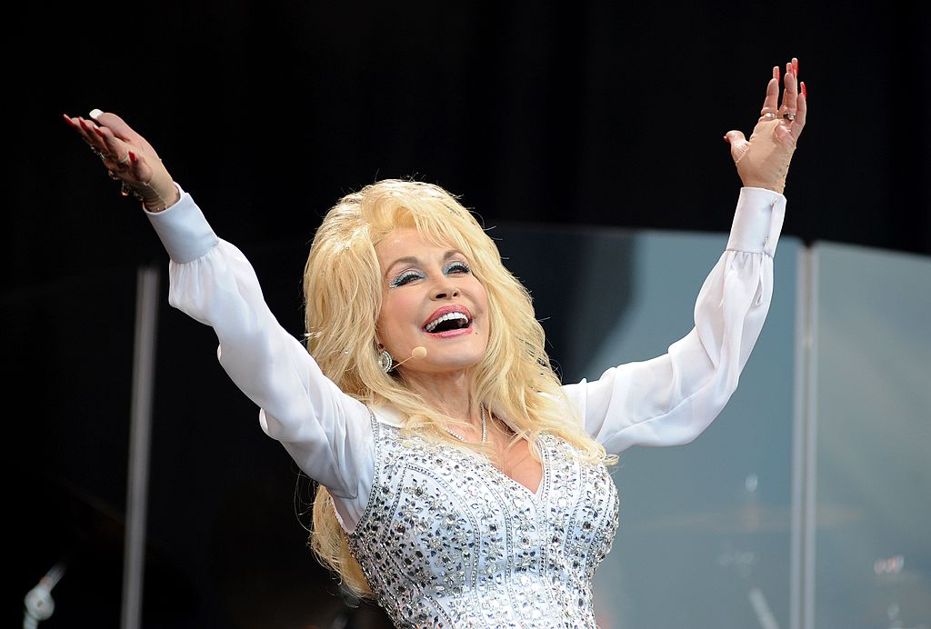 Dolly Parton performs on the Pyramid stage on Day 3 of the Glastonbury Festival at Worthy Farm on June 29, 2014 in Glastonbury, England. 