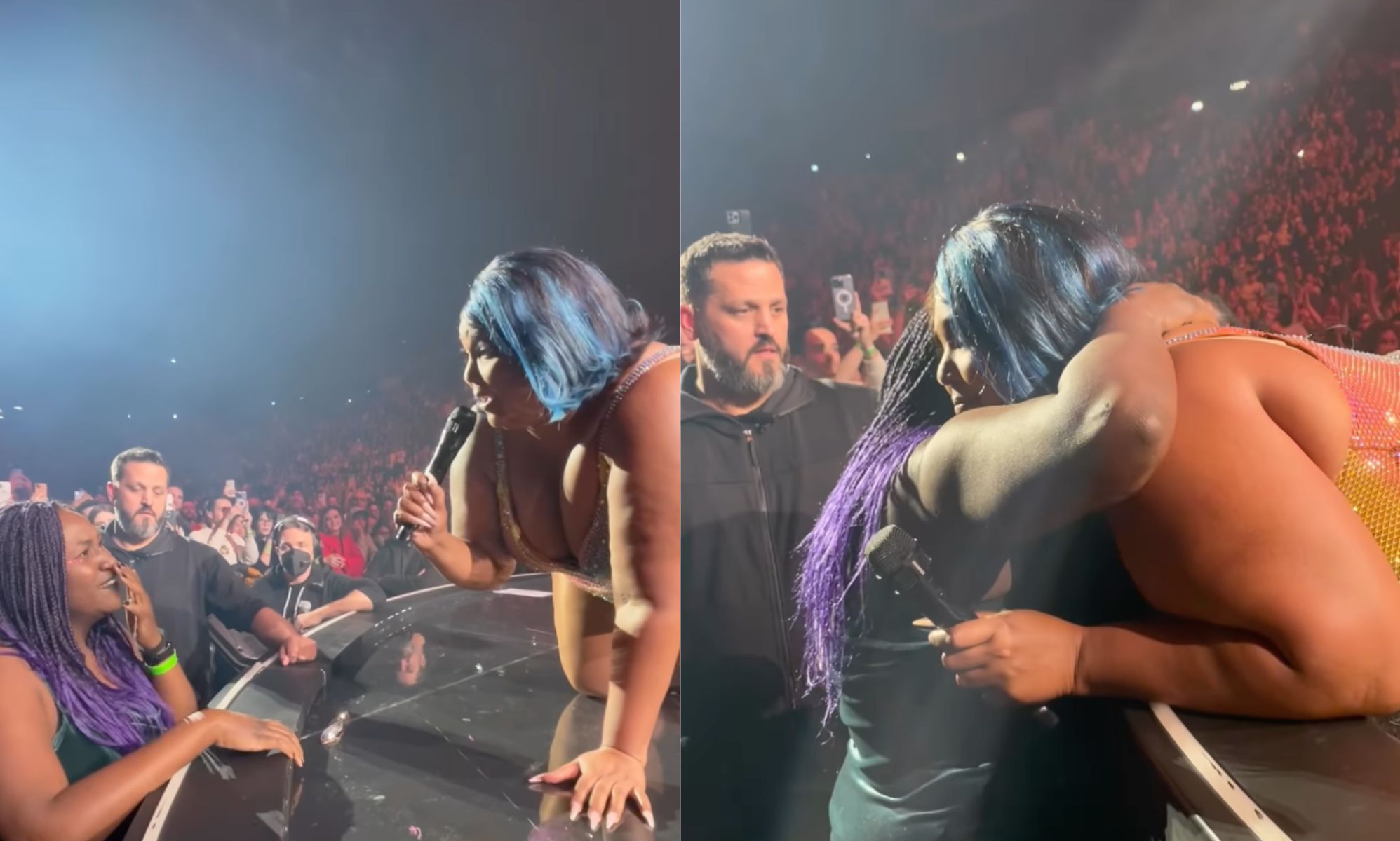 Lizzo stops show to share heartwarming hug with crying fan