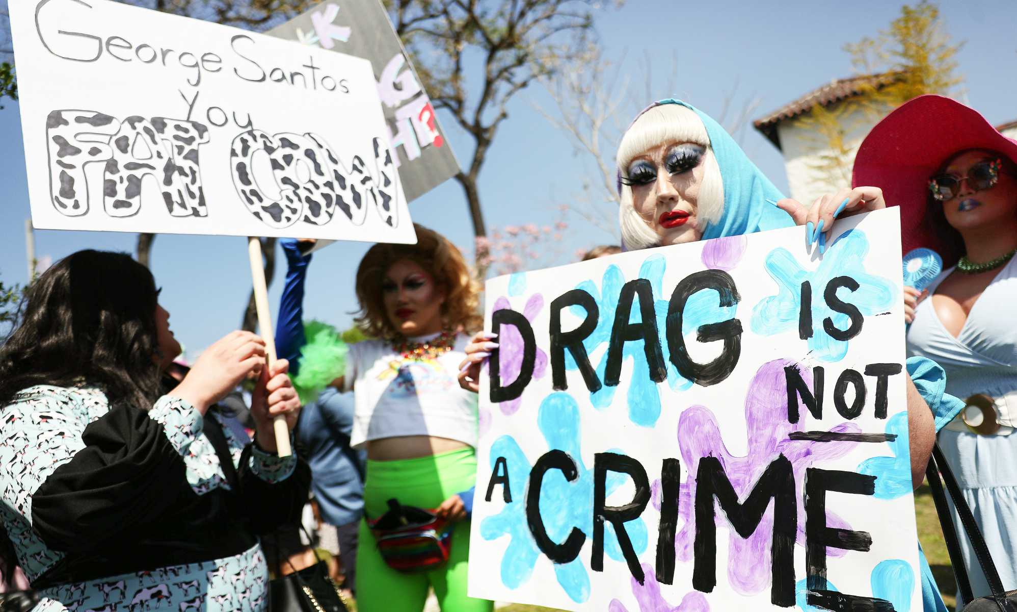 Thousands join West Hollywood's drag march to protest anti-LGBTQ+ bills: 'Drag is not a crime'