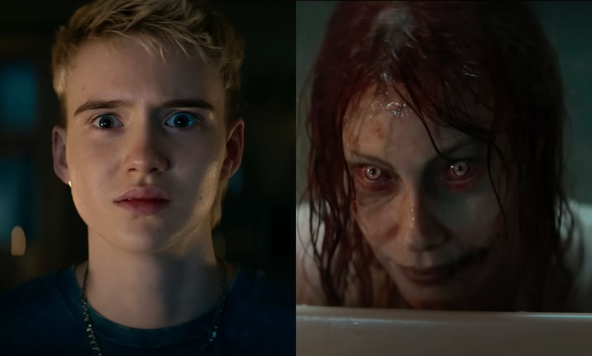 Stills from Evil Dead Rise including Morgan Davies