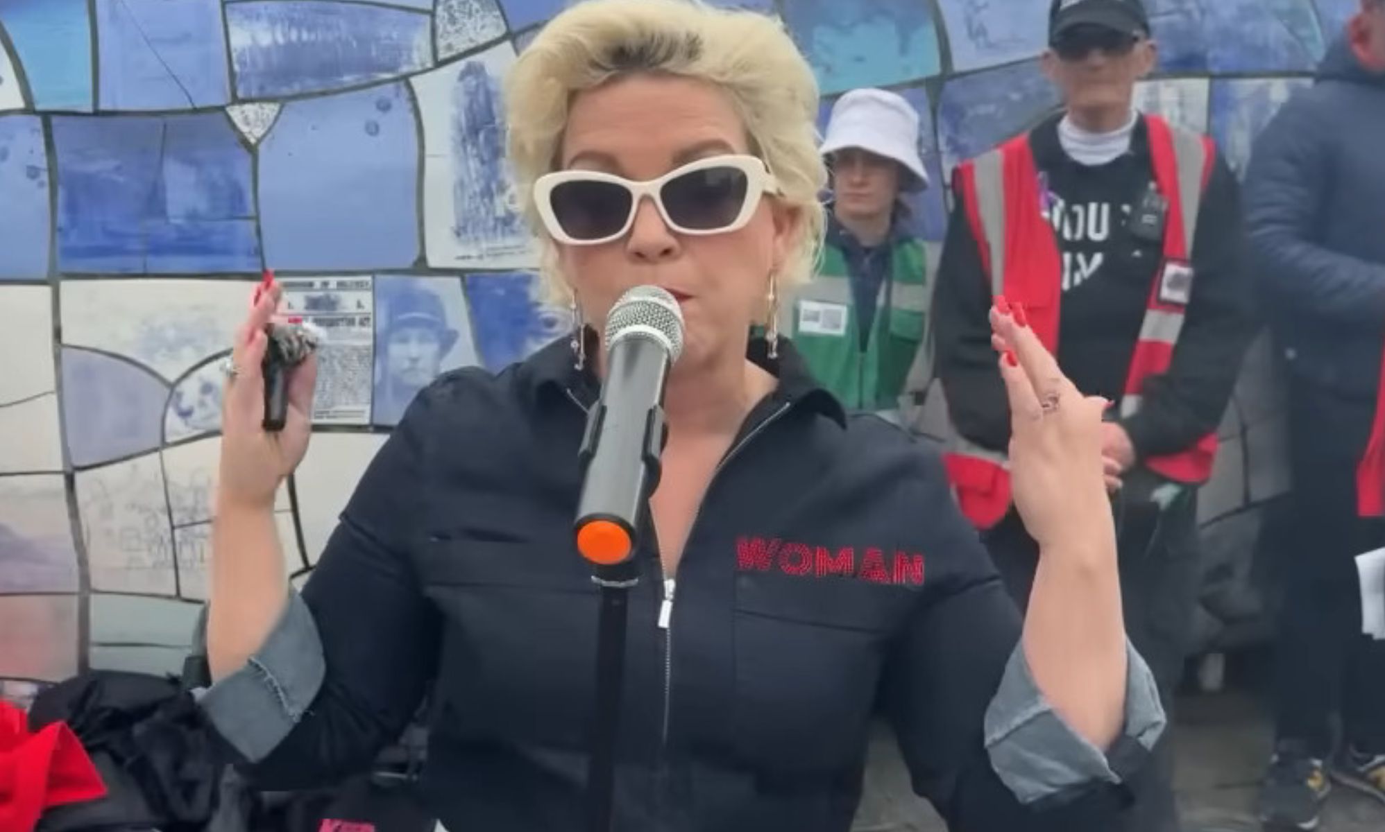 Anti-trans activist Posie Parker accused of spewing homophobia at chaotic Belfast rally