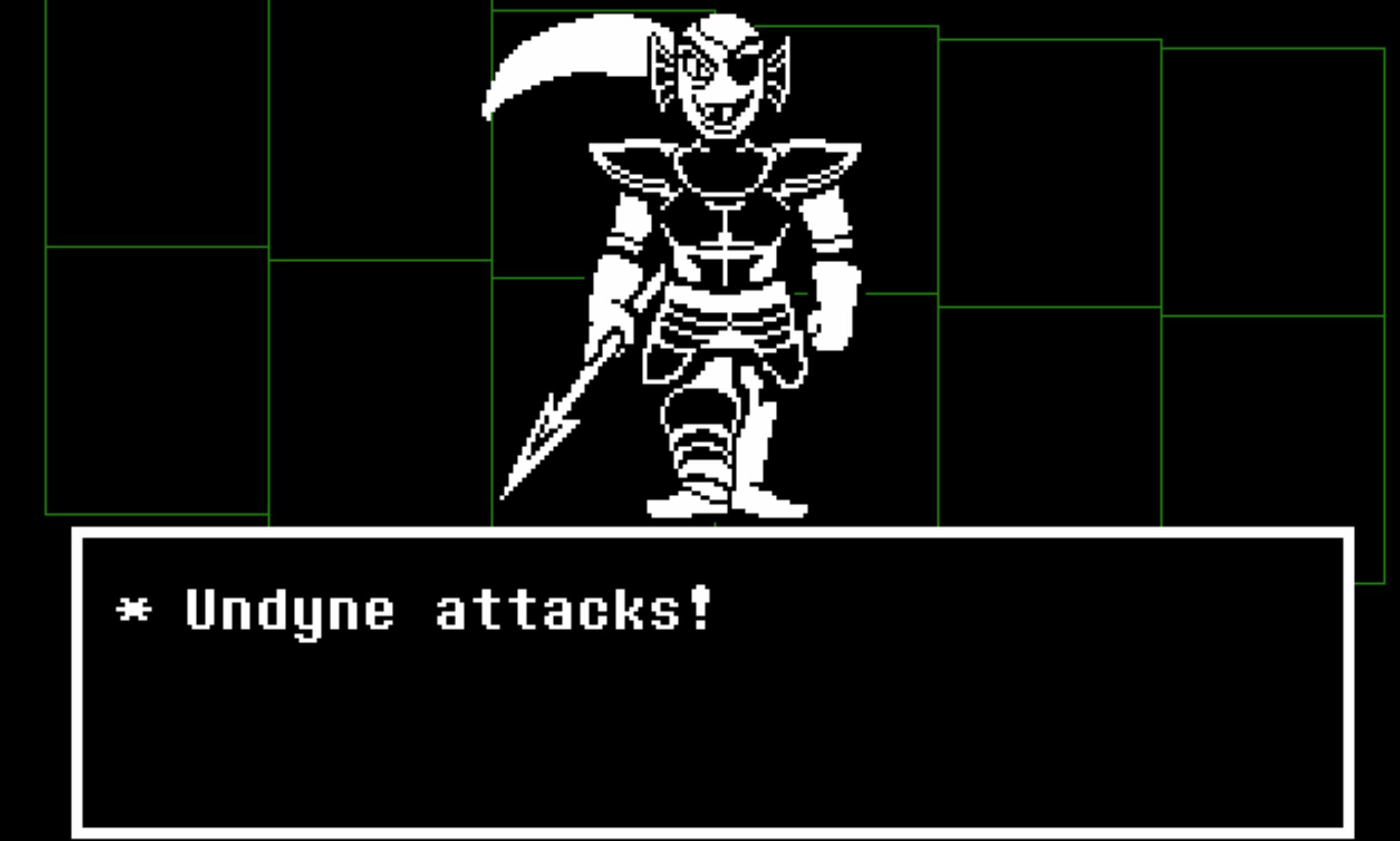 A pixel-art drawing of Undyne.