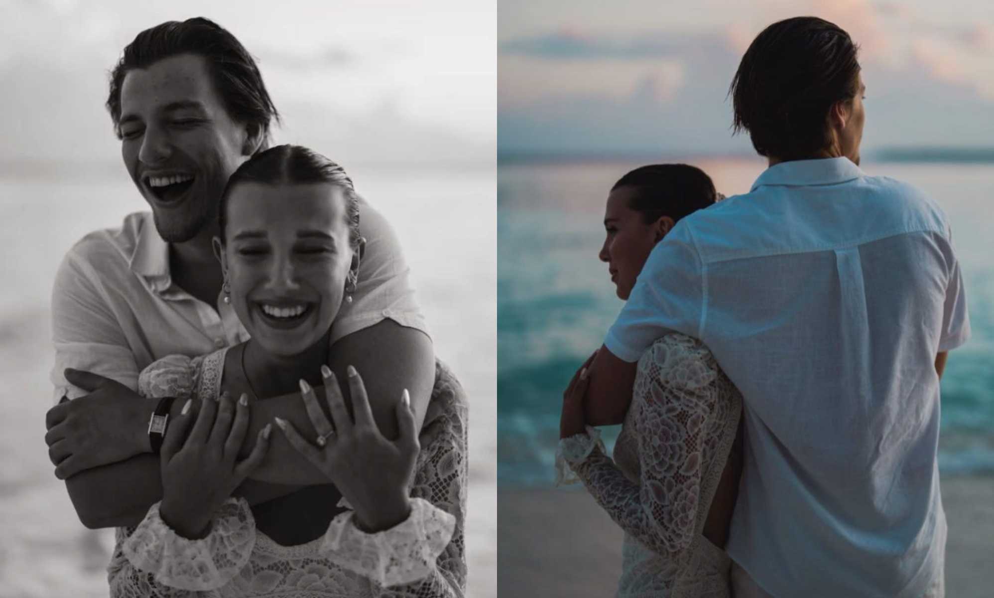 Millie Bobby Brown appears to announce engagement to Jake Bongiovi - using Taylor Swift lyrics