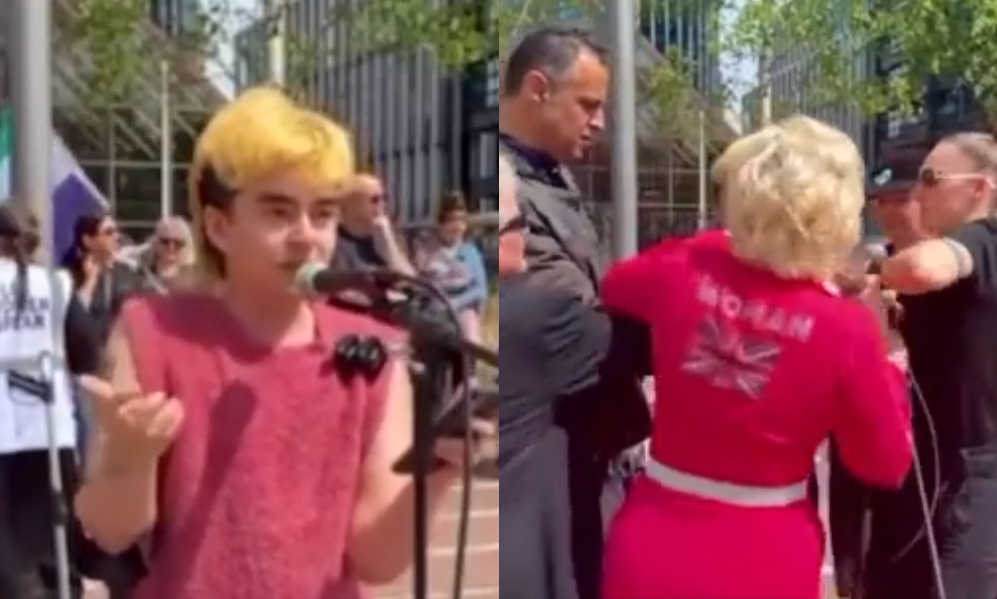 Trans man gives powerful speech at Posie Parker rally, after tricking 'gender-critical' activists