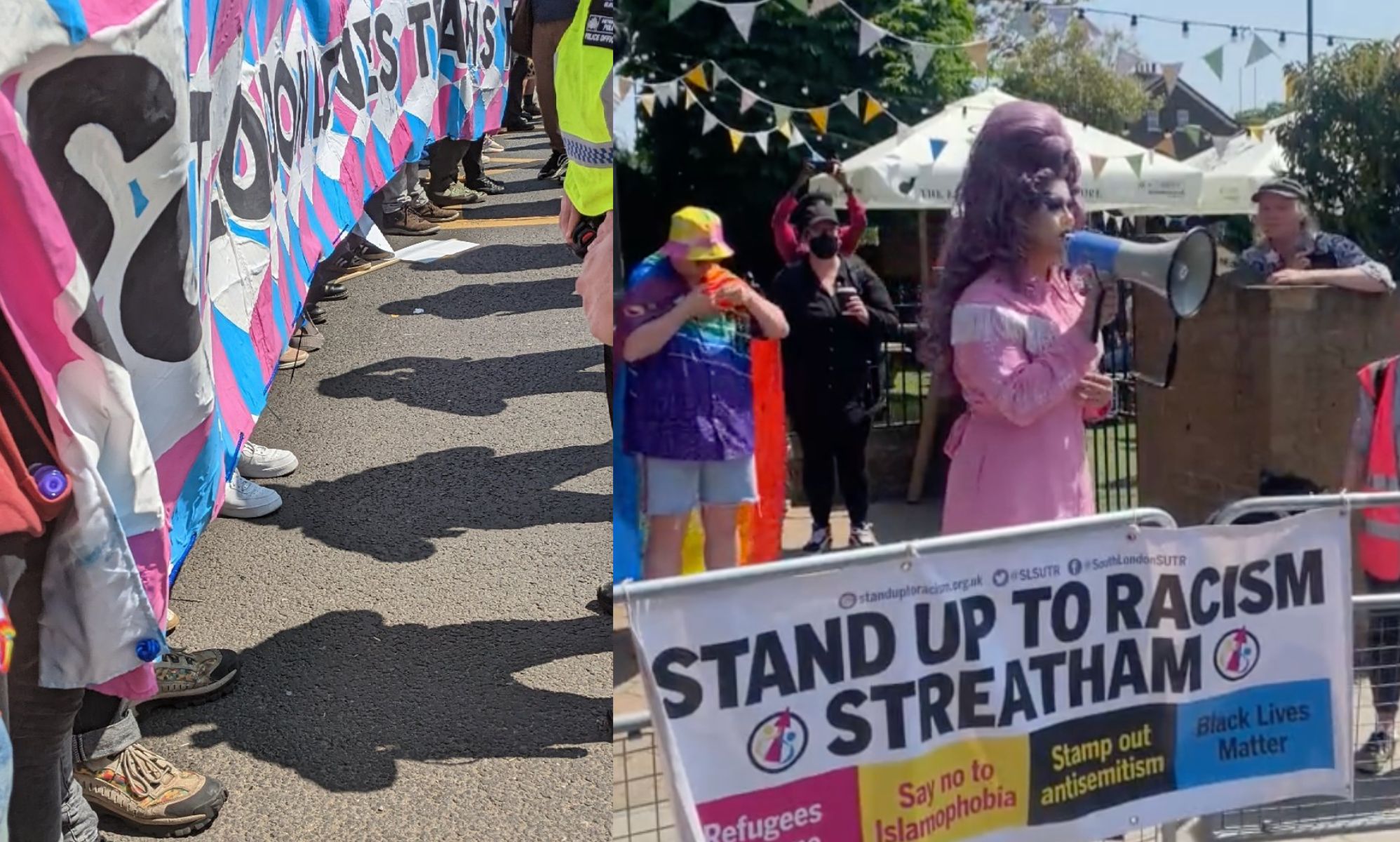 Pitiful turnout of anti-drag protesters countered with 'joyful' LGBTQ+ street party