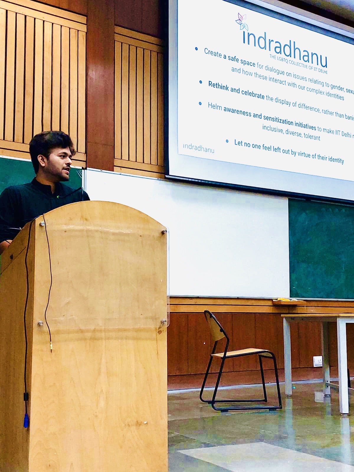 Vaivab Das giving an address. 