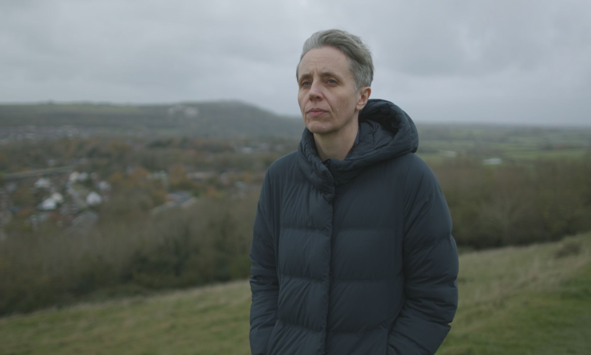 Anti-trans activist Kathleen Stock wears a jacket as she appears in Channel 4