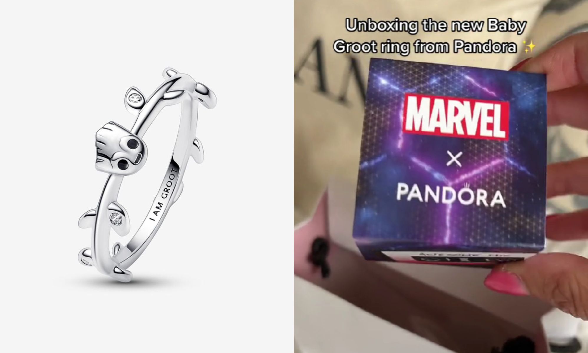 TikTok is obsessed with this new Groot ring from Pandora x Marvel
