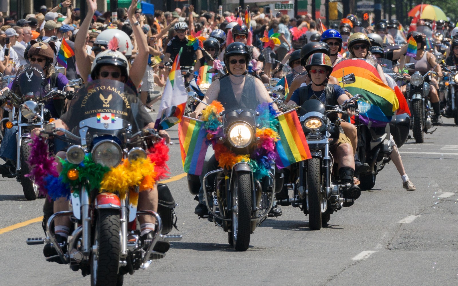 'Butch' female bikers protect drag queen story hour from right-wing bigots