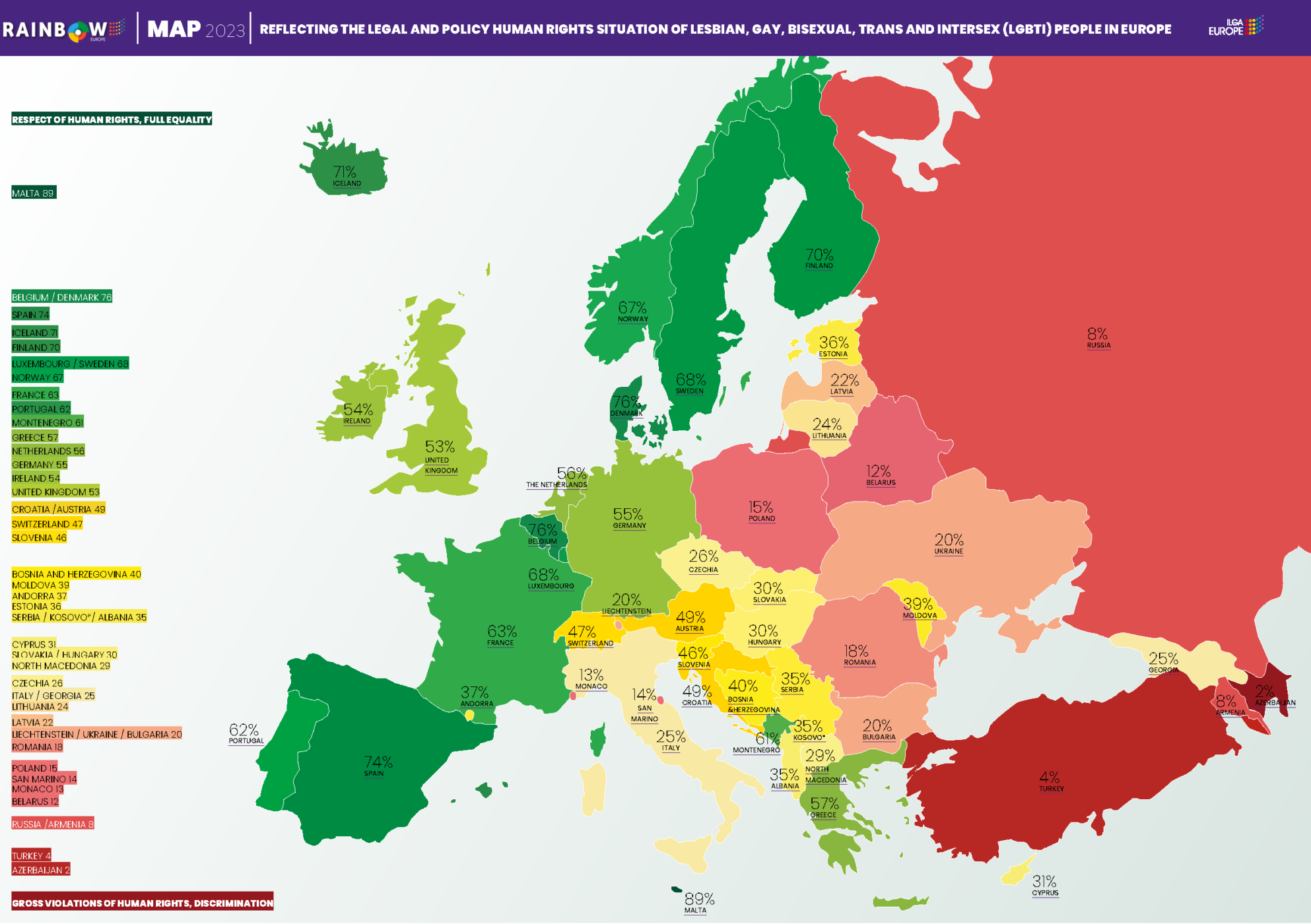 Best and worst countries to be LGBTQ+ in Europe, revealed