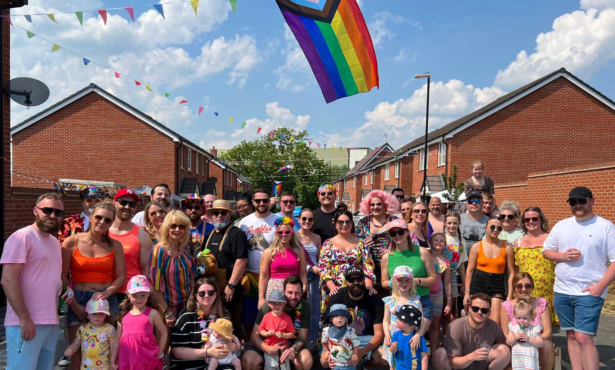 'World's smallest' Pride march held on tiny housing estate to 'celebrate love in all its forms'