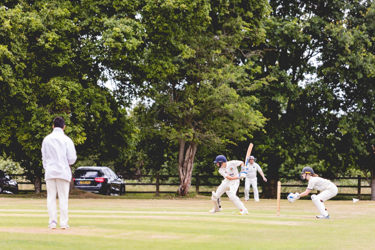 The Birmingham Unicorns playing cricket. 