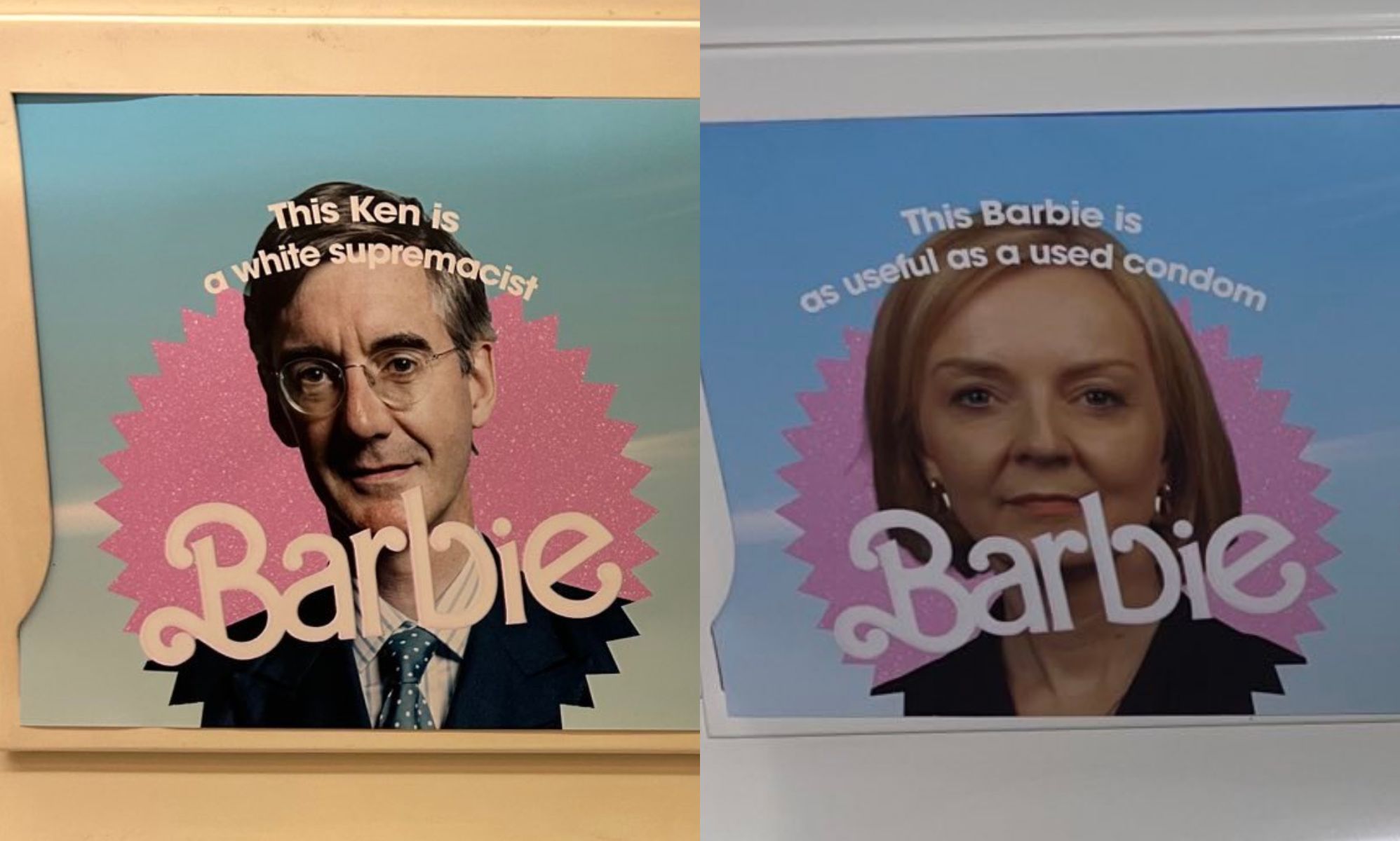 New Barbie-themed anti-Tory ads spotted in London: 'This Barbie is gagging to deport your grandma'