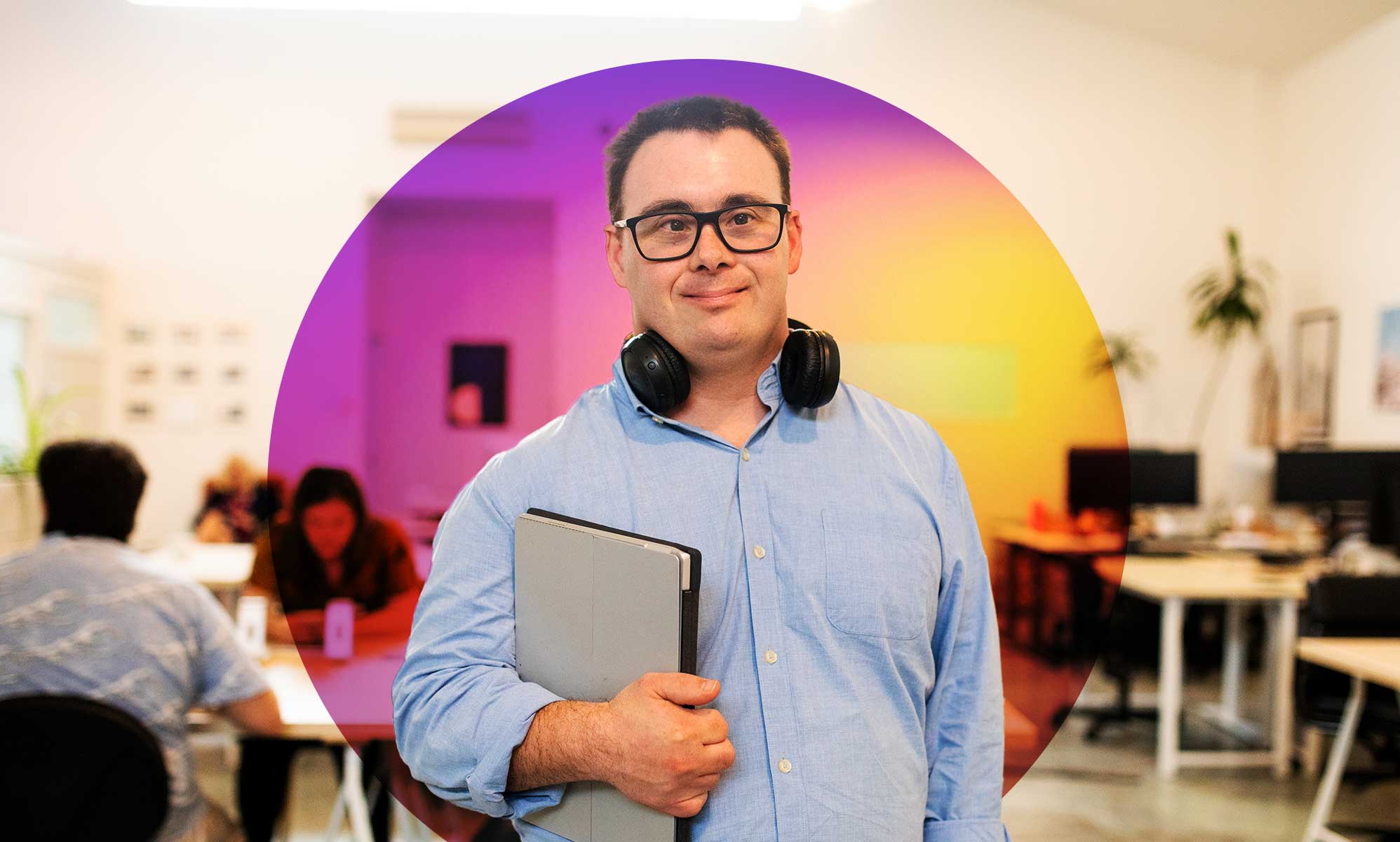 This is an image of a an with Down