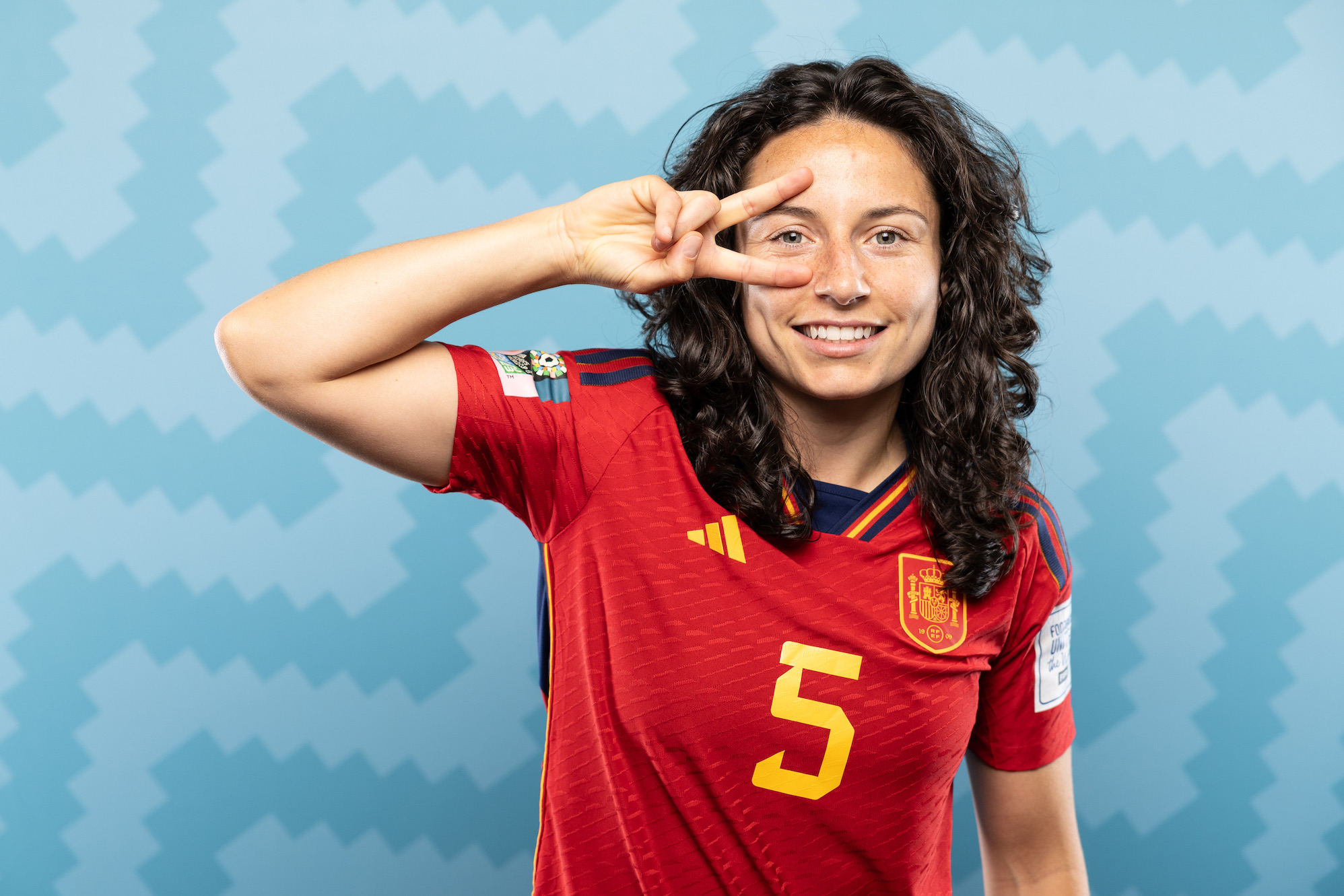 Spain LGBTQ player Ivana Andres poses during the official FIFA Women