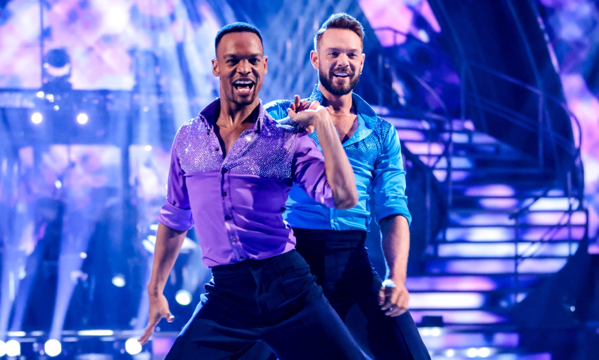 Johannes Radebe (L) and John Whaite (R) in Strictly Come Dancing.