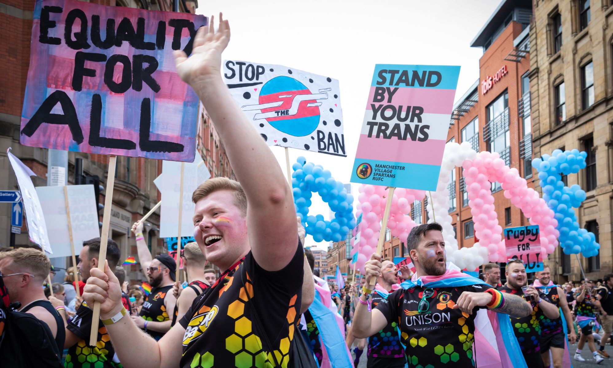 Police chanted down after telling activist to stop carrying 'offensive' sign at Trans Pride Manchester