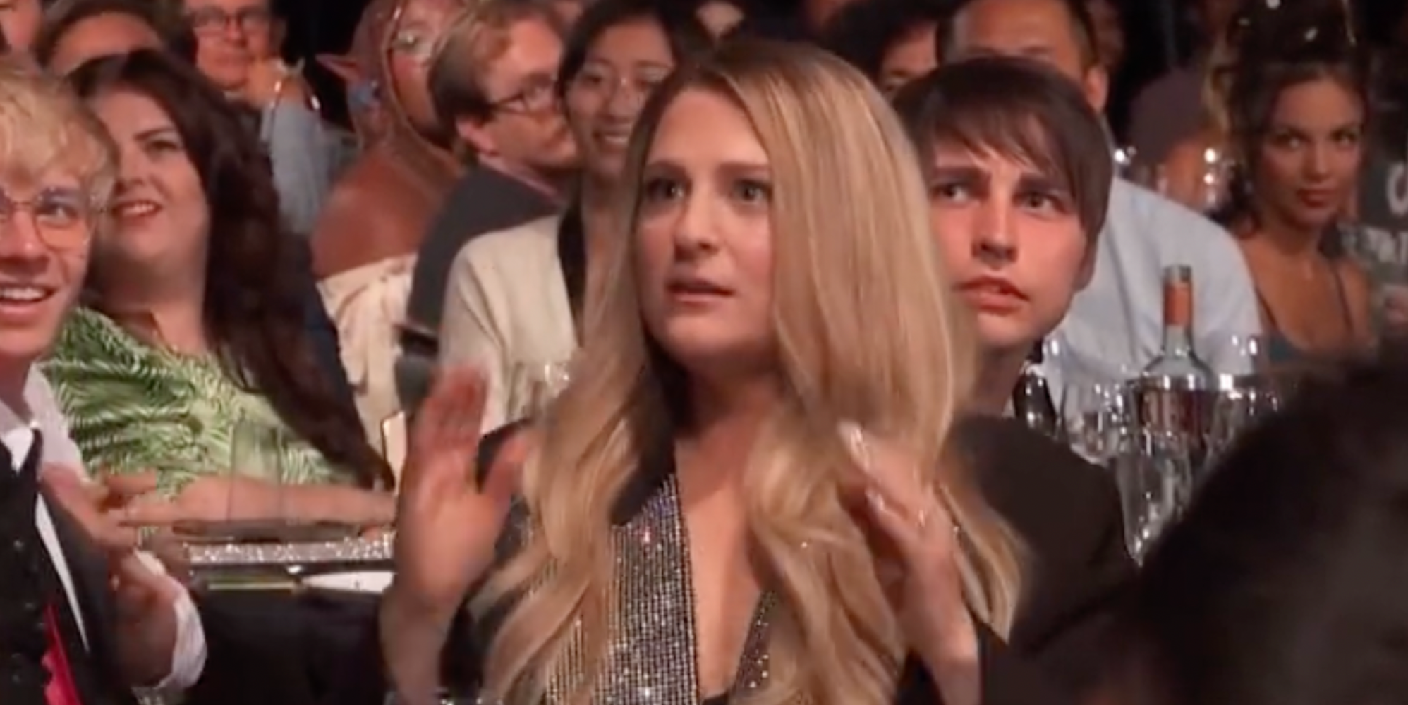 Meghan Trainor in shock at the Streamy Awards after Shea Coulée