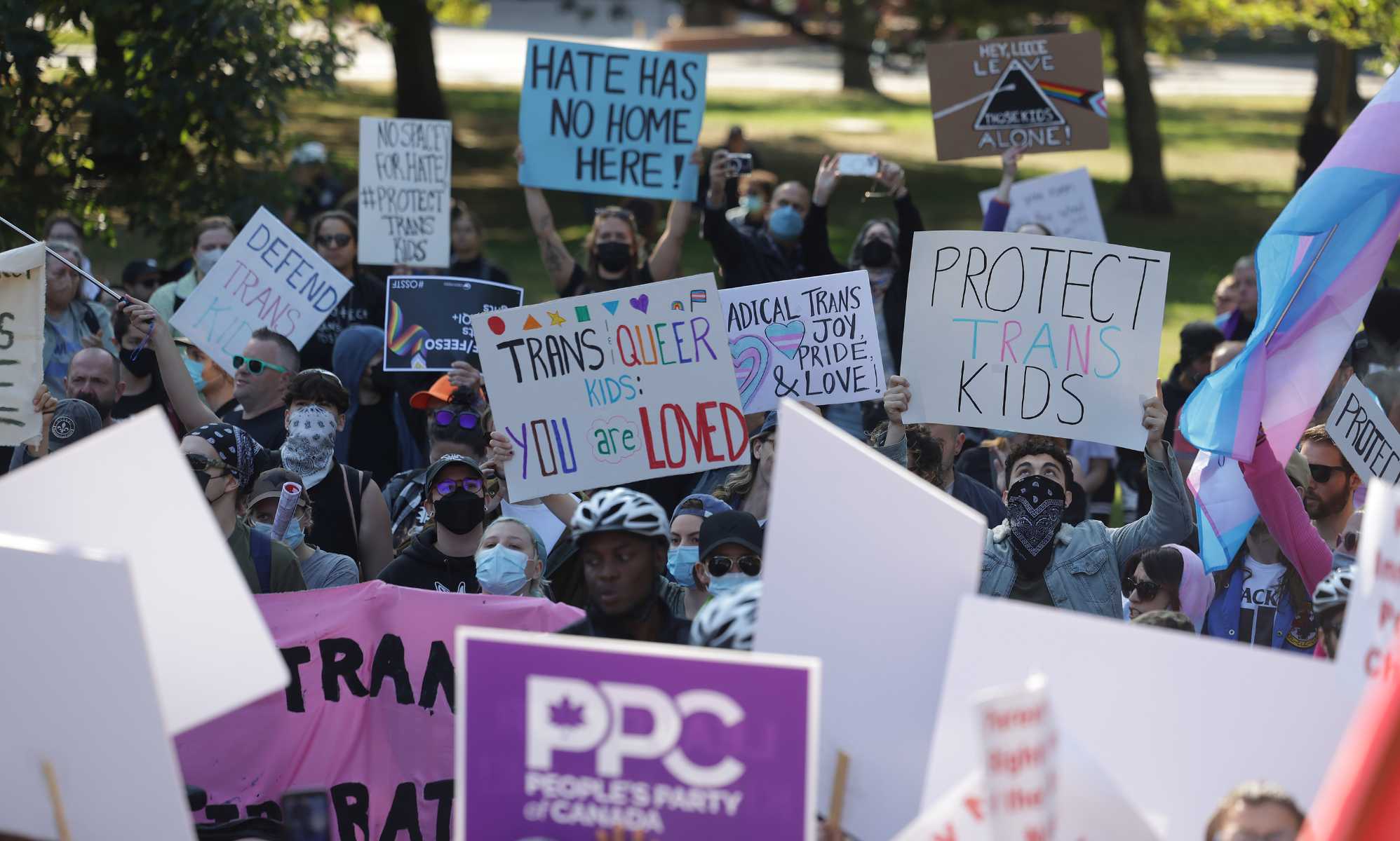 Canada Protests on LGBTQ+ policies in schools.