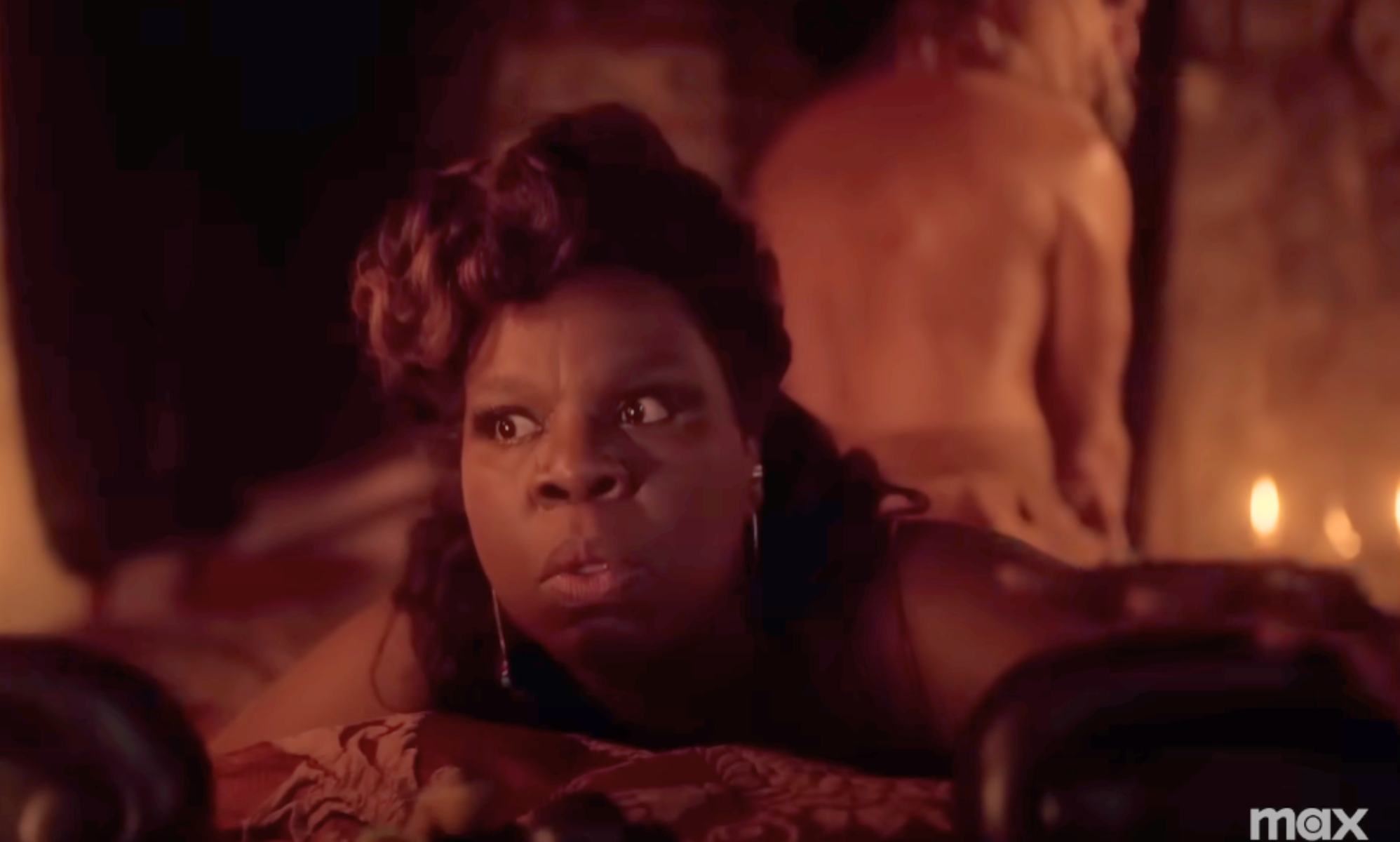 Spanish Jackie pictured lying unexpectedly in bed with the Swede in the season 2 trailer. (HBO)
