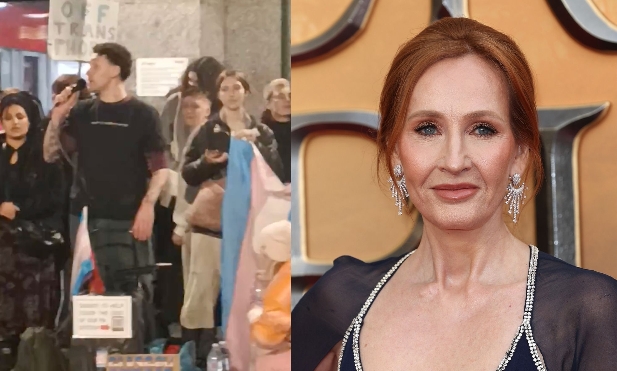 LGBTQ+ groups protest gender critical conference hosting JK Rowling as a speaker