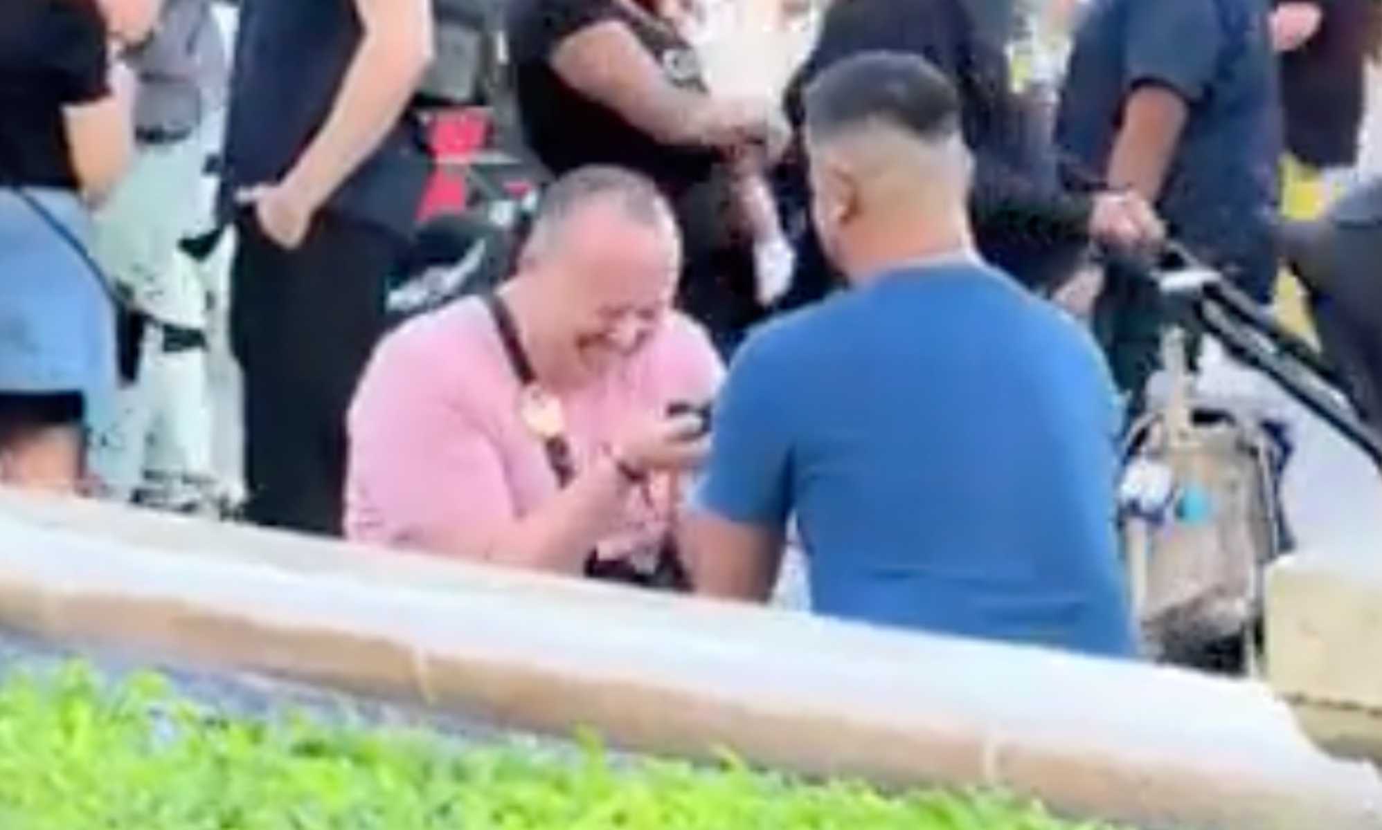 Gay couple 'crying and laughing' as both pull out rings to propose at Disneyland
