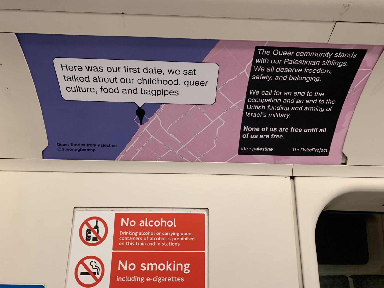 A poster put up on the London Underground by the Dyke Project