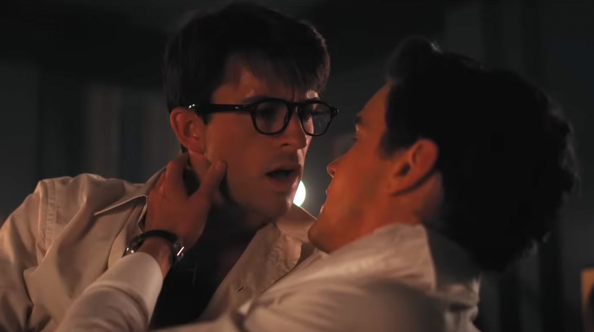 Jonathan Bailey (left) and Matt Bomer (right) in a sex scene from Fellow Travelers
