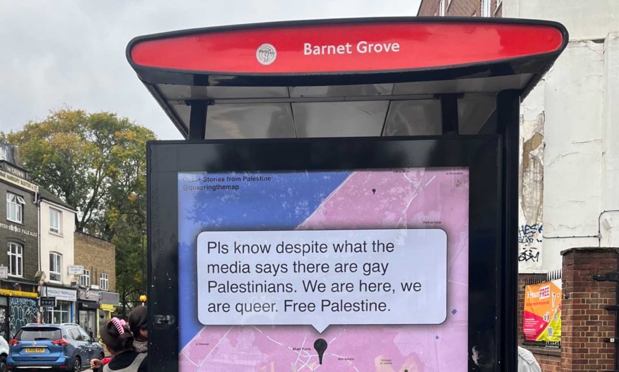 Lesbian group replaces adverts with stories of LGBTQ+ people in Palestine 