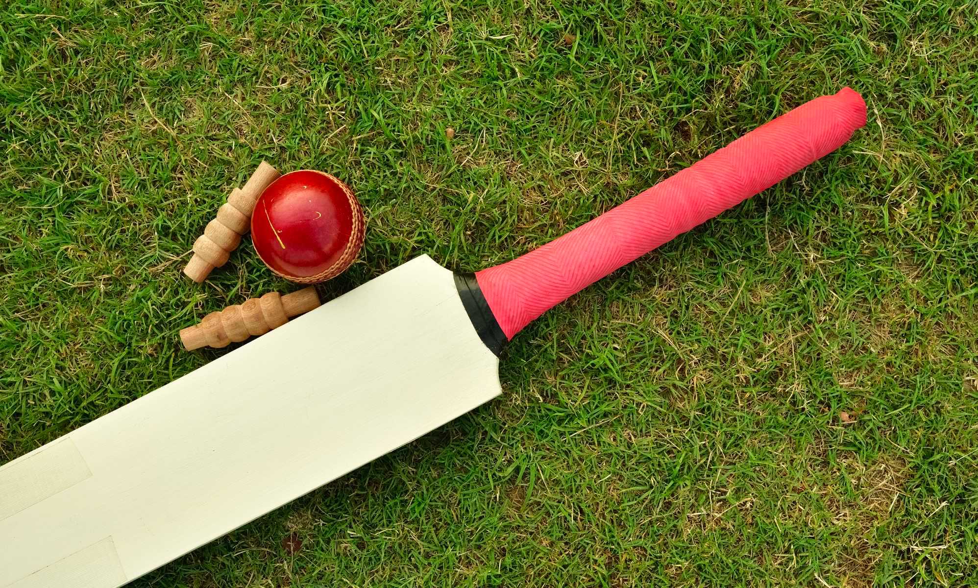 A Cricket bat and ball.