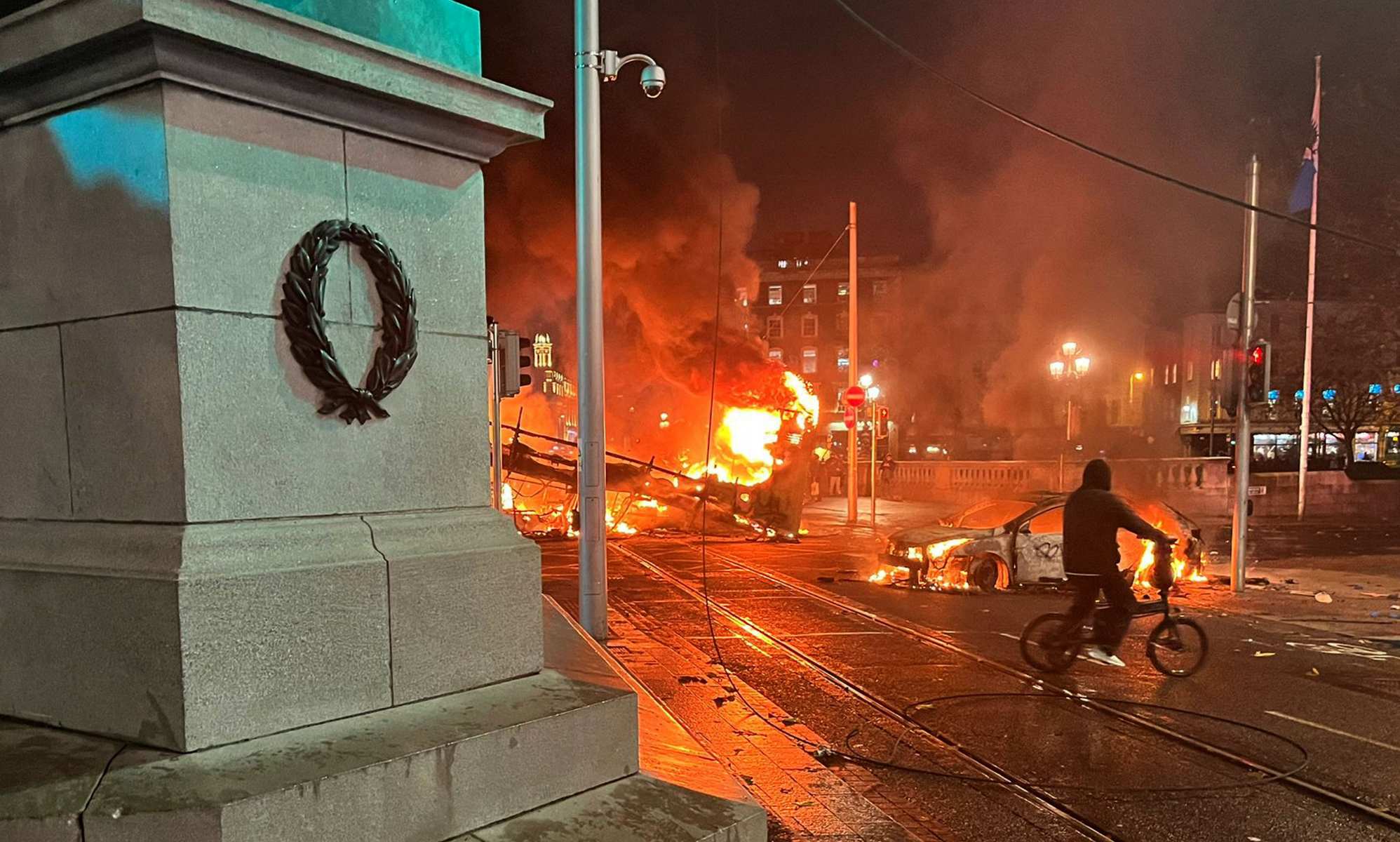 Violent 'far-right' riots break out in Dublin following knife attack