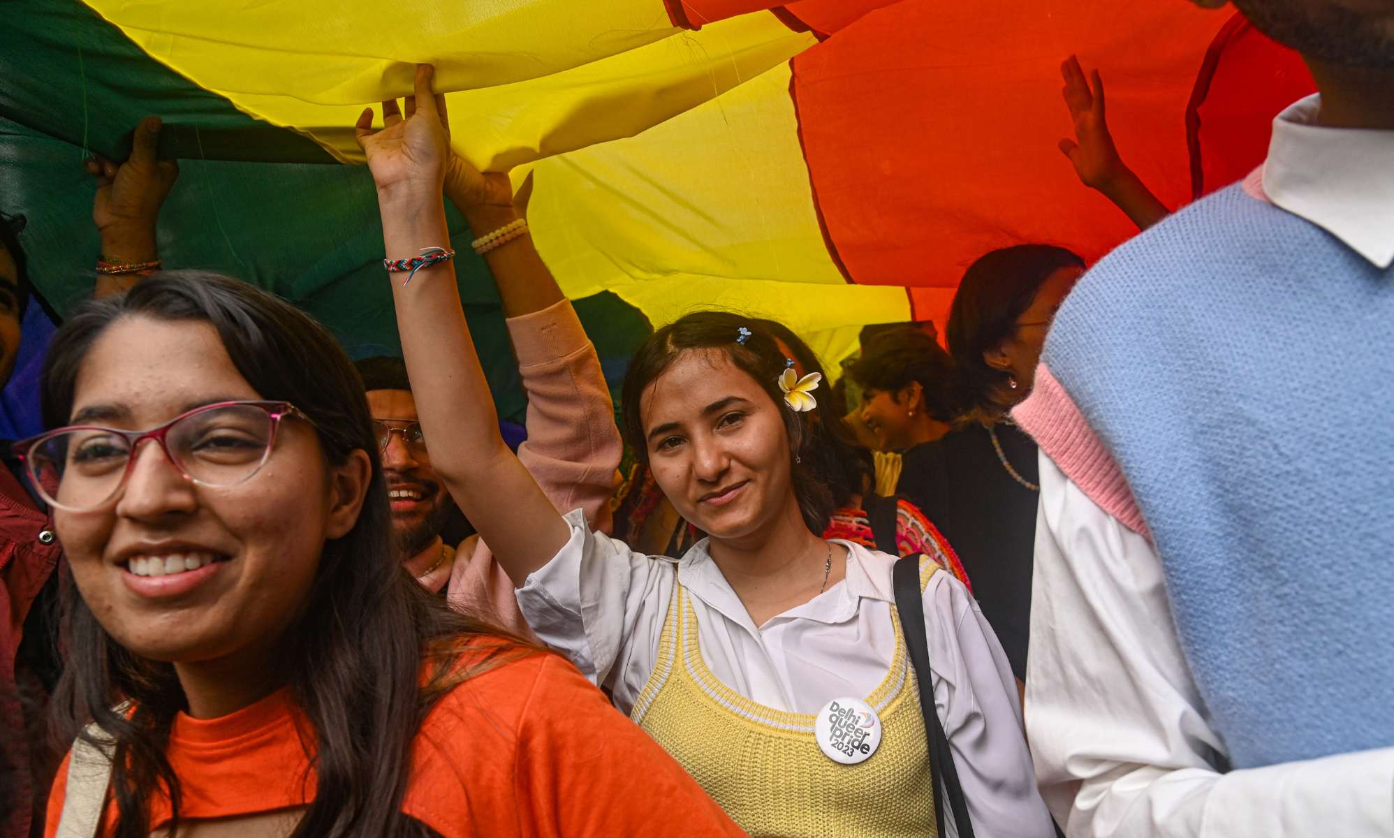 Indian LGBTQ+ community march at New Delhi Pride after bid for marriage equality rejected