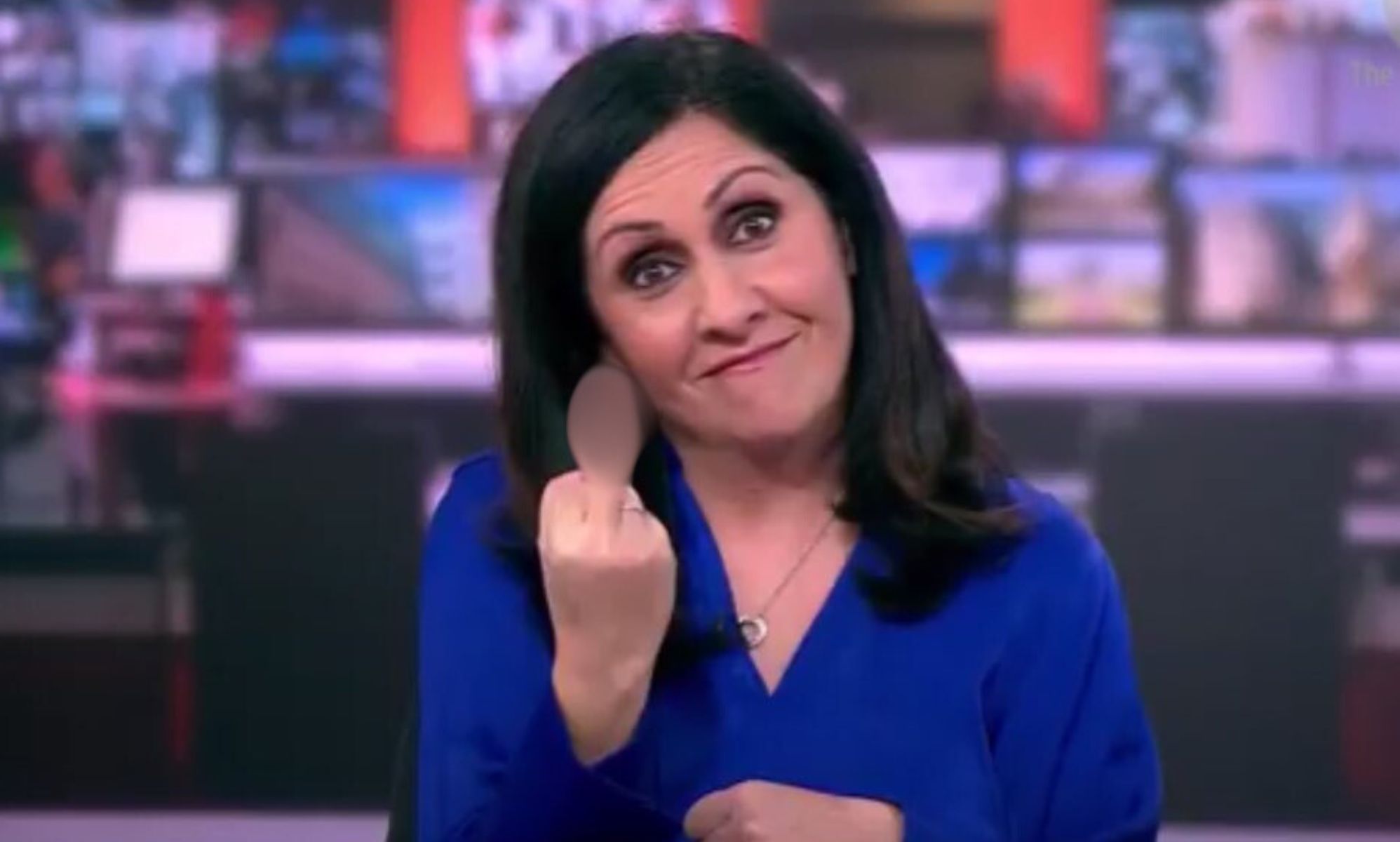 BBC News presenter apologises for 'flipping the bird' during broadcast