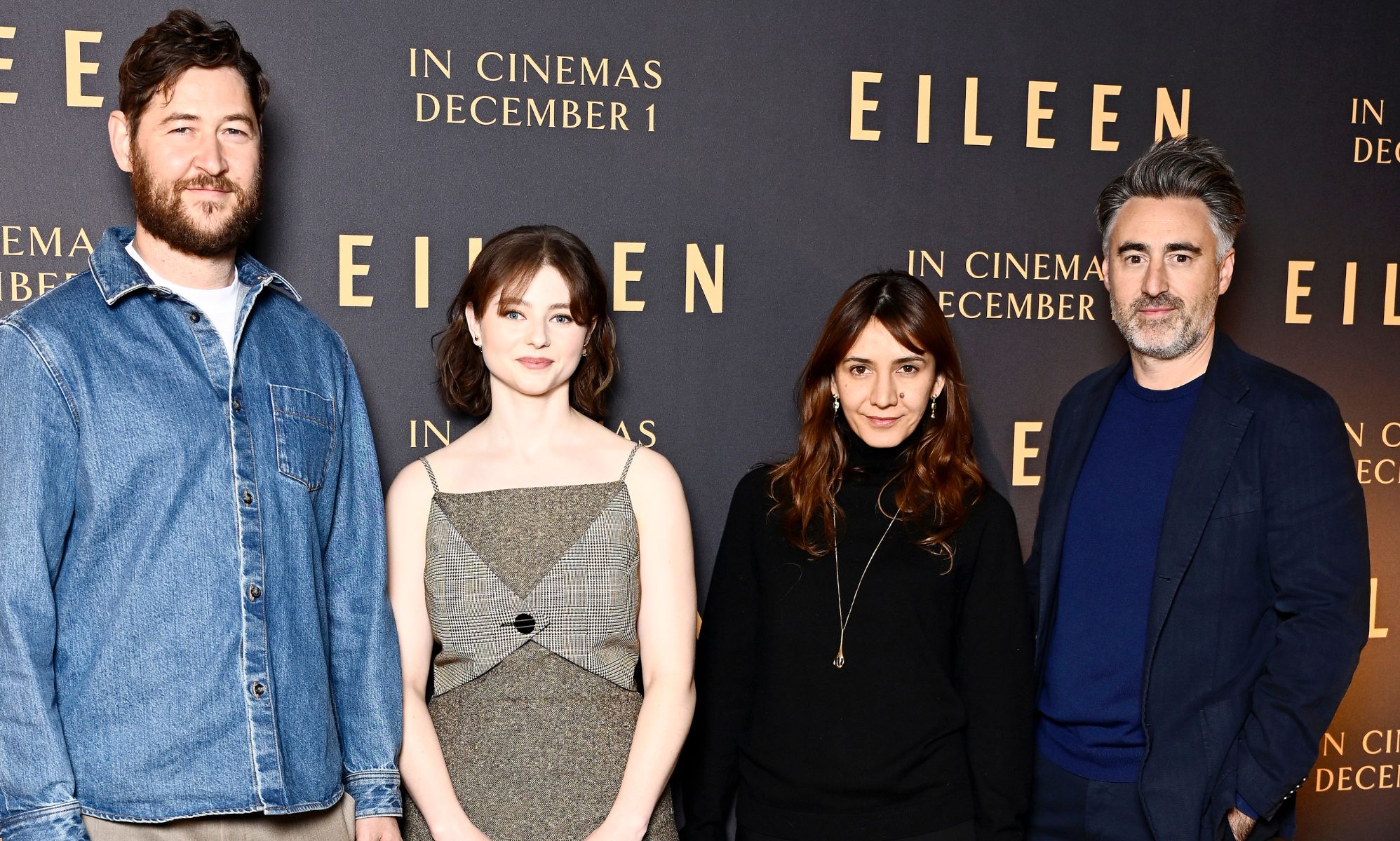 Luke Goebel, Thomasin McKenzie, Ottessa Moshfegh and William Oldroyd at the Eileen premiere.