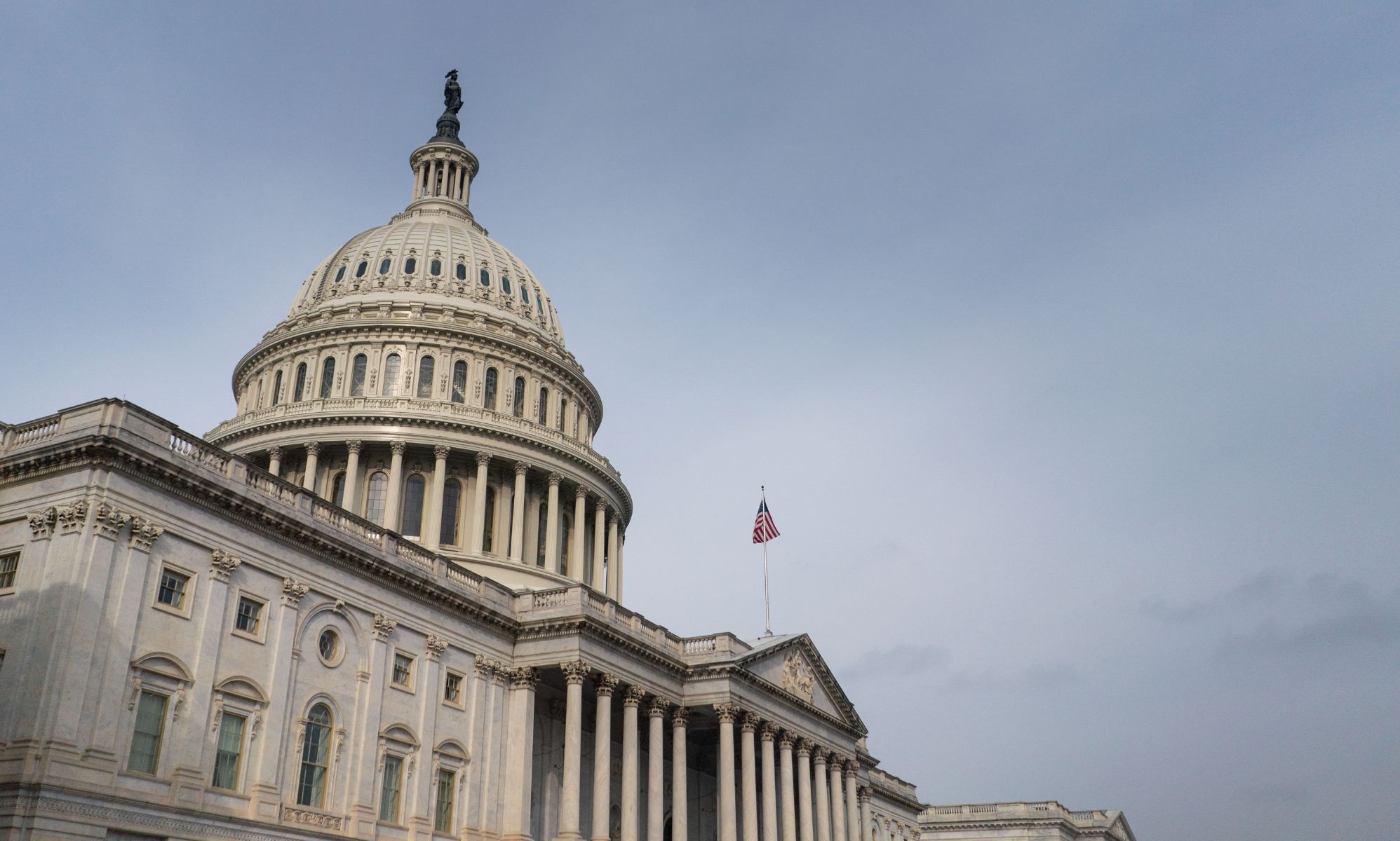 A picture of the outside of the US capitol building. The picture is being used to illustrate the Senate room where reports claimed a gay staffer allegedly was filmed having sex
