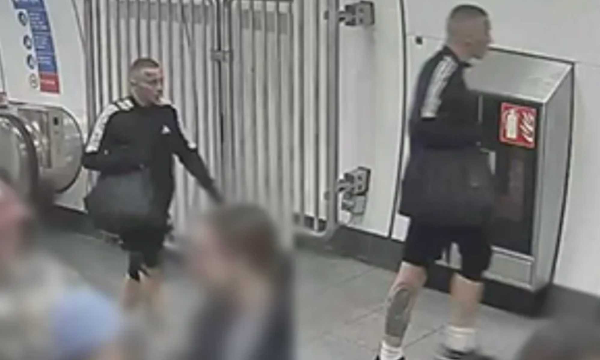 Police release images of man after couple attacked in London Underground hate crime