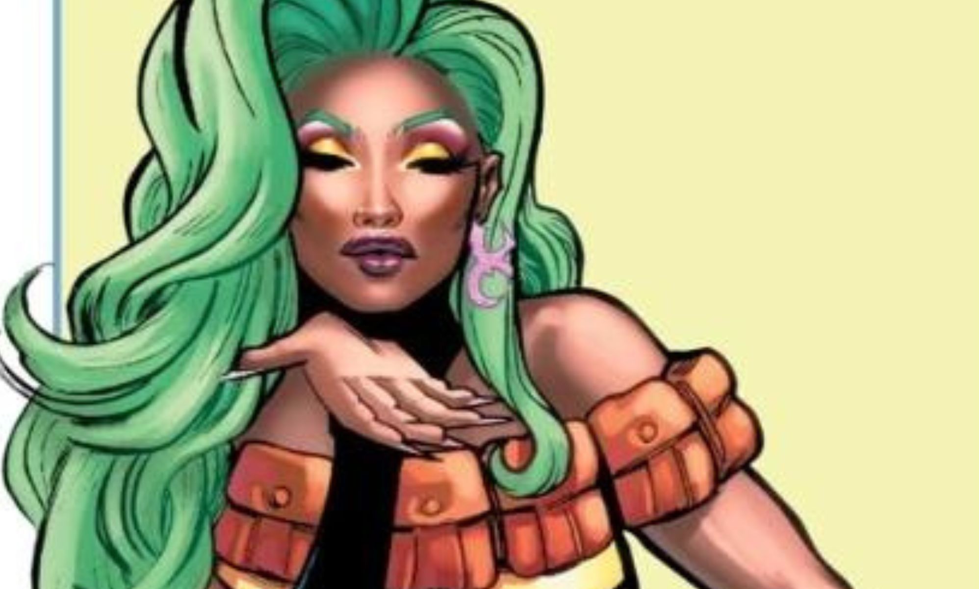 An illustrated picture of Darnell Wade blowing a kiss.