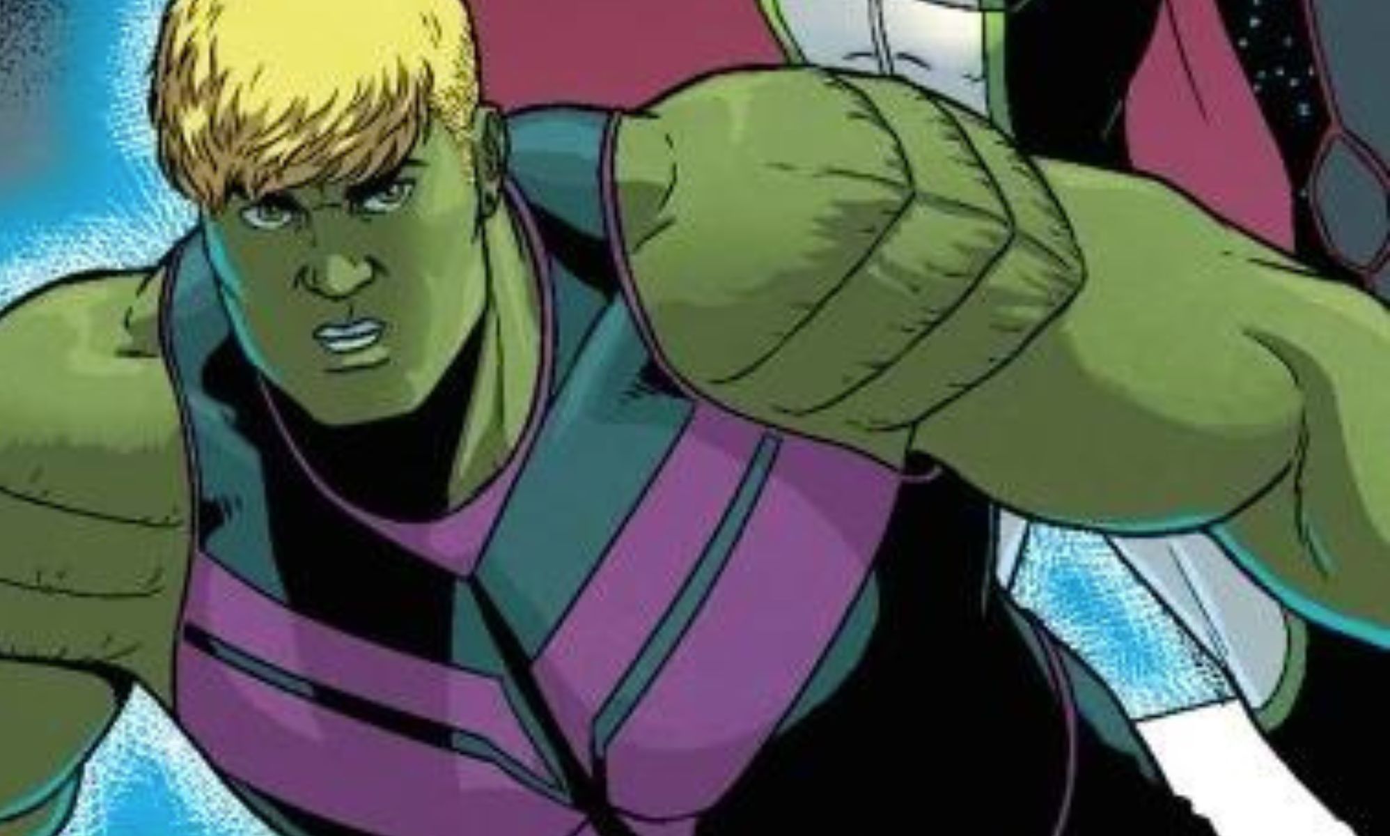 An illustrated picture of a green man.