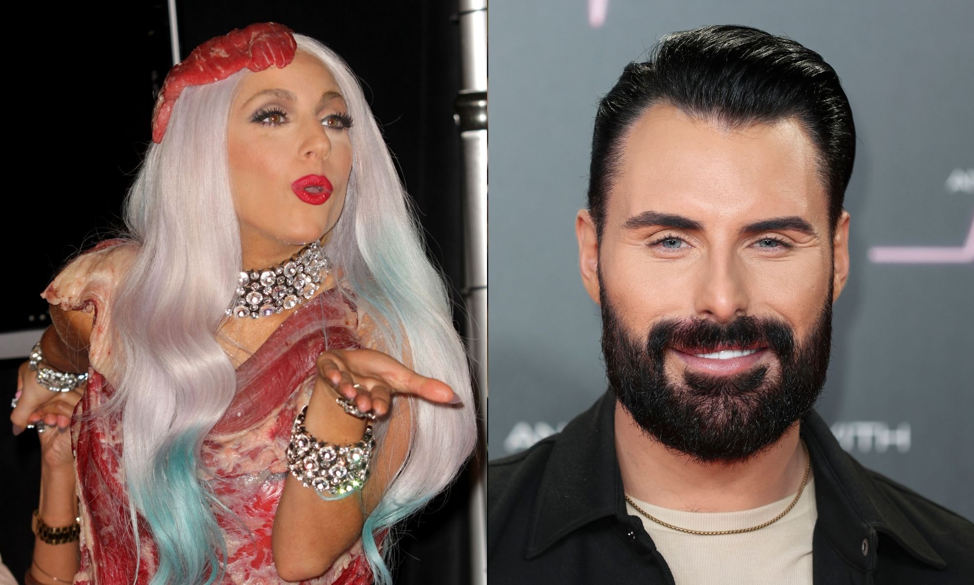 Rylan recreates Lady Gaga's iconic meat dress with outfit made entirely out of kebab