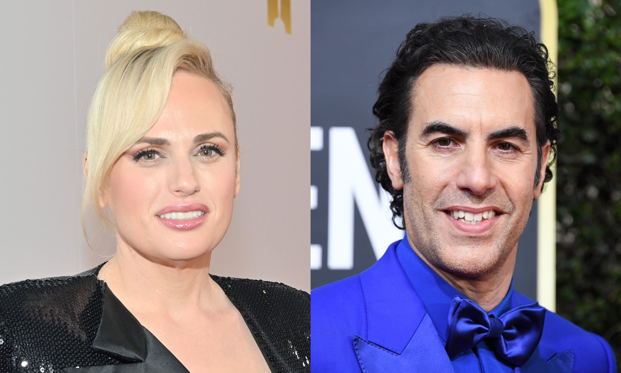 Rebel Wilson and Sacha Baron Cohen.