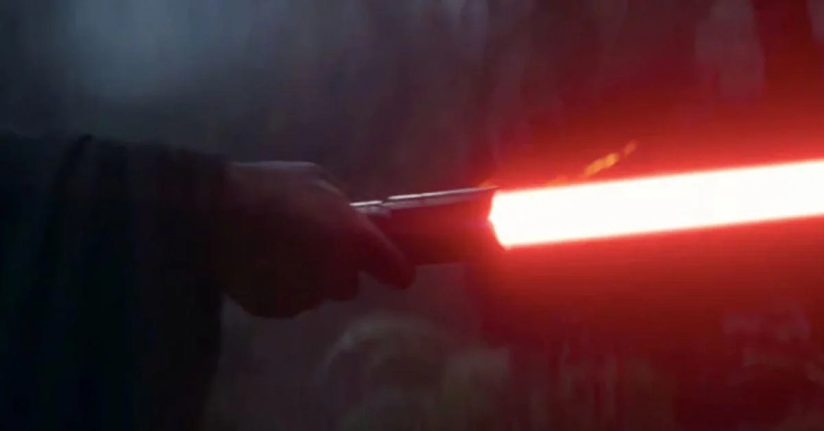 Image shows a Sith wielding a red lightsaber, all you can really see is the lightsaber though