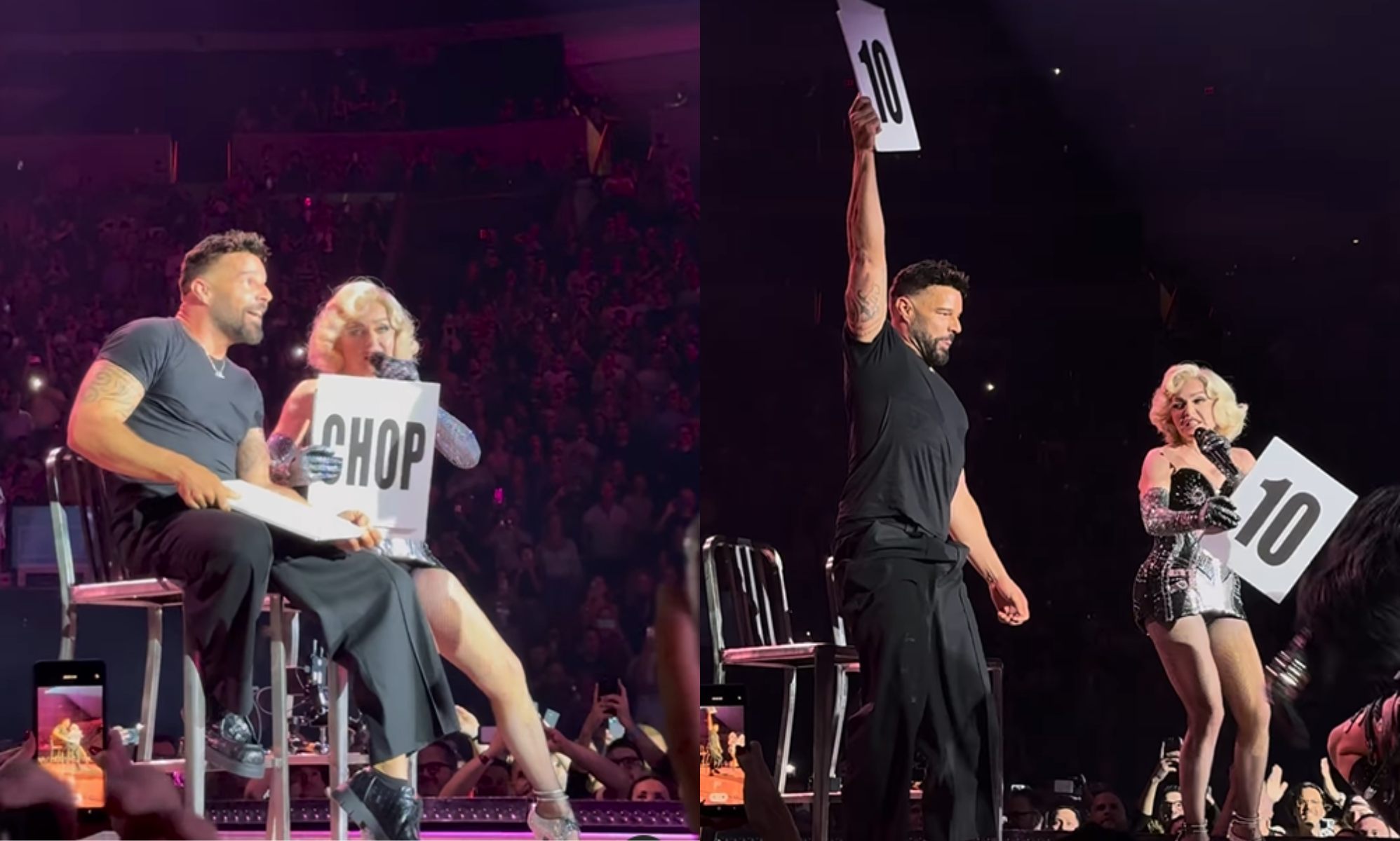 Ricky Martin heads on-stage at Madonna's Celebration Tour, and fans can't stop looking at his crotch