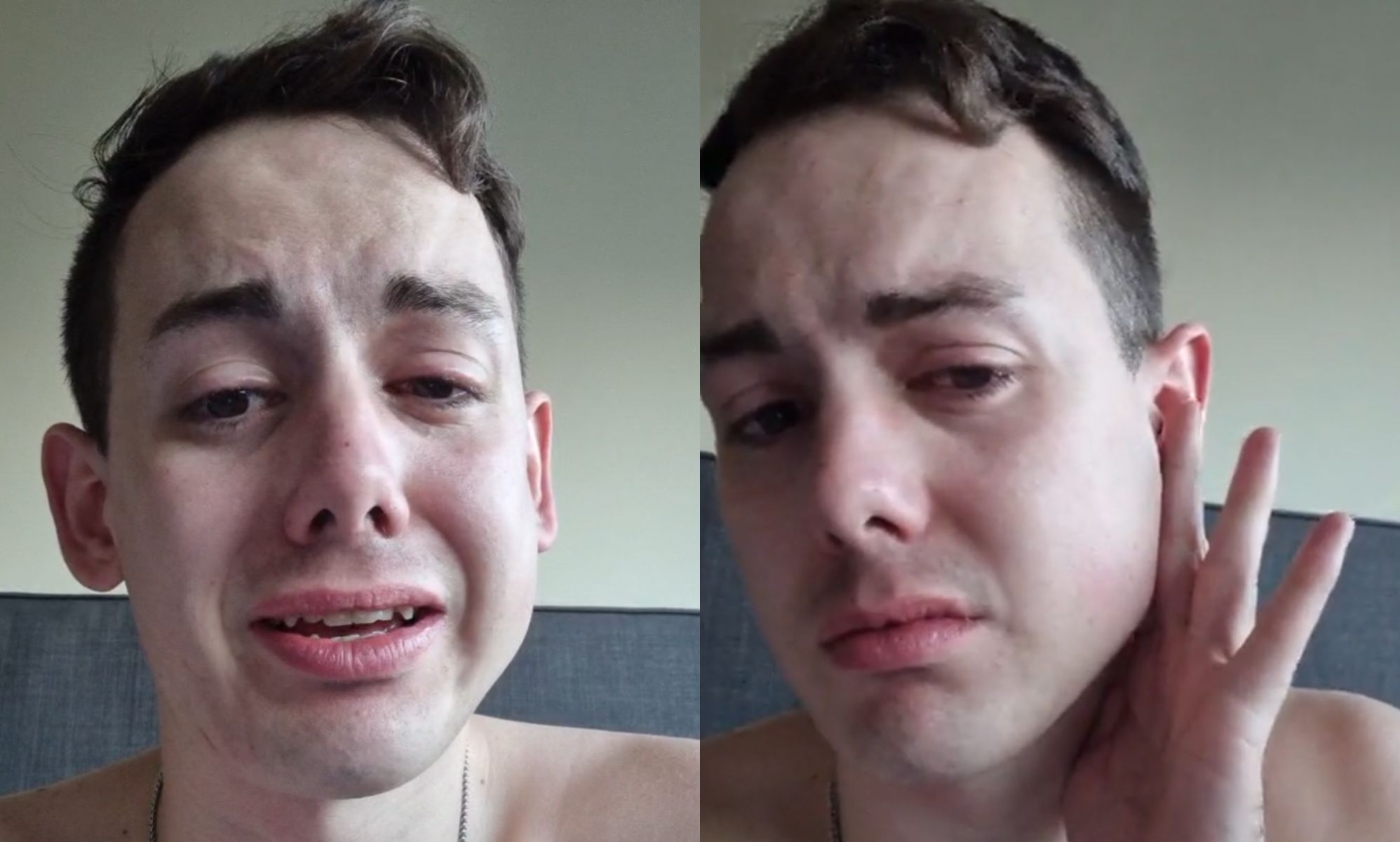 A split image of Seb Samuel sharing clips of their injuries.