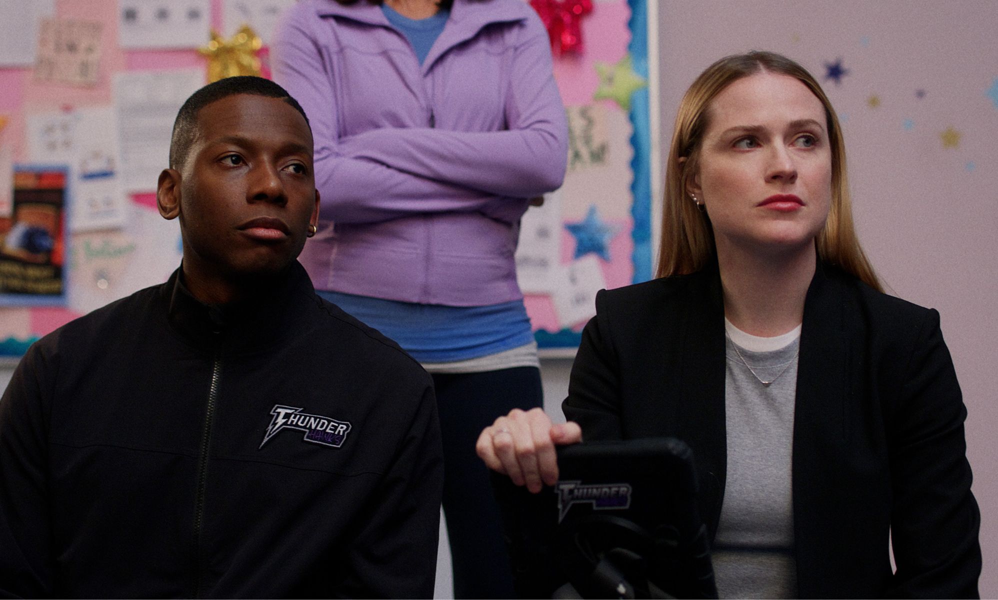Thomas Antony Olajide and Evan Rachel Wood in a still from Backspot.