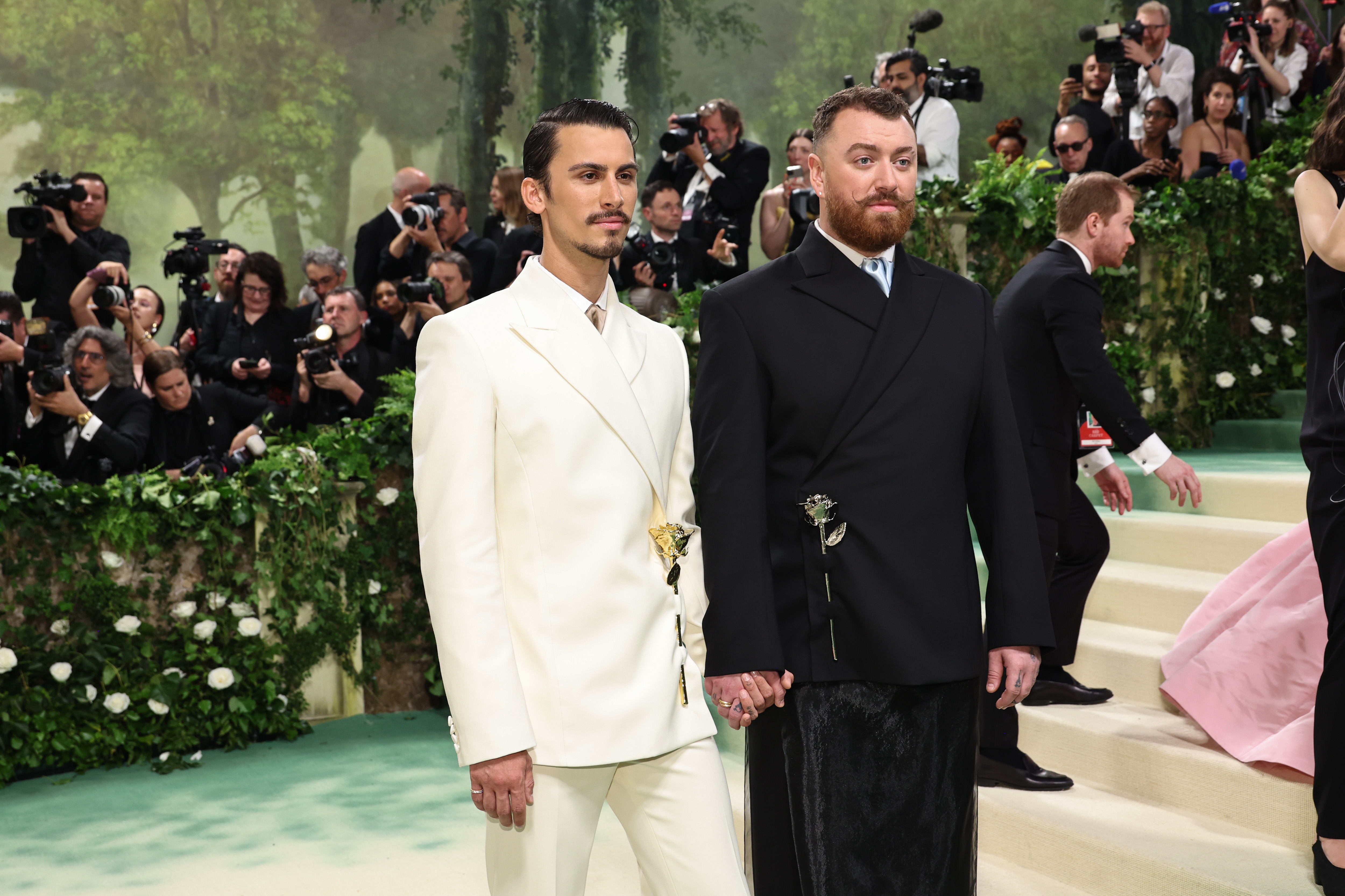 Sam Smith makes their Met Gala red carpet debut with Christian Cowan in a matching couple look
