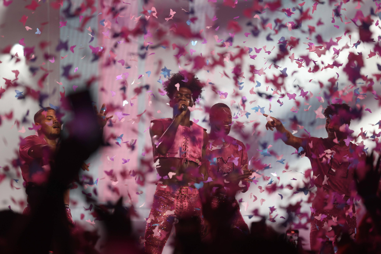 Lil Nas X performing during the Long Live Montero Tour in Lil Nas X: Long Live Montero