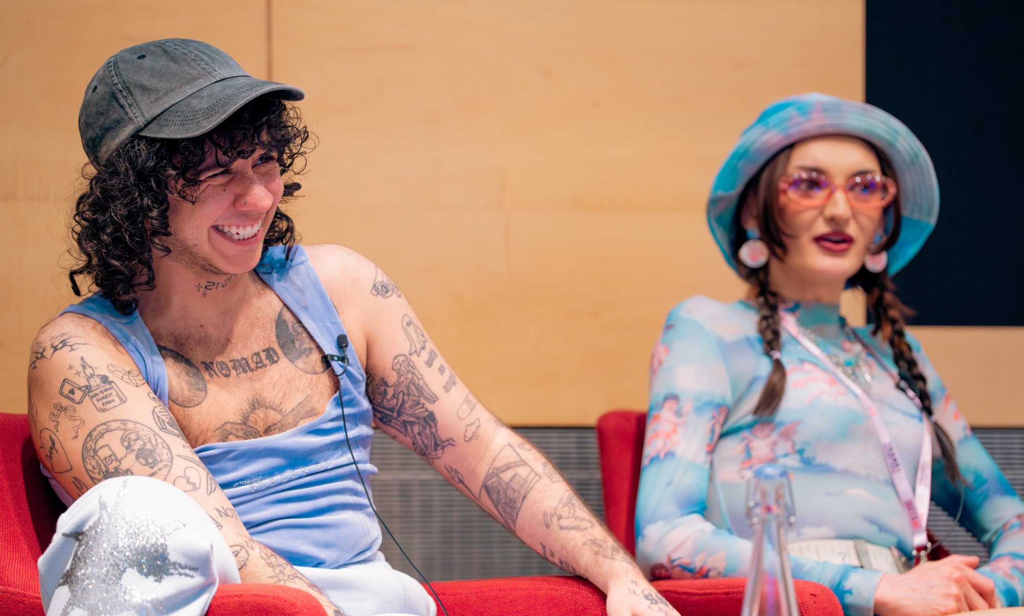 Felix Mufti, Anthony Lexa and Kenny Ethan Jones take part in the Trans+ History Week 2024 Community Event on May 7, 2024 in London, England. (James Klug/Getty Images)